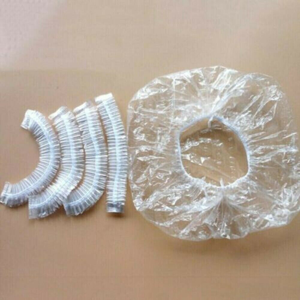 Disposable Shower Caps Bath Caps Large Thick Clear Waterproof Hair Solon 50Pcs