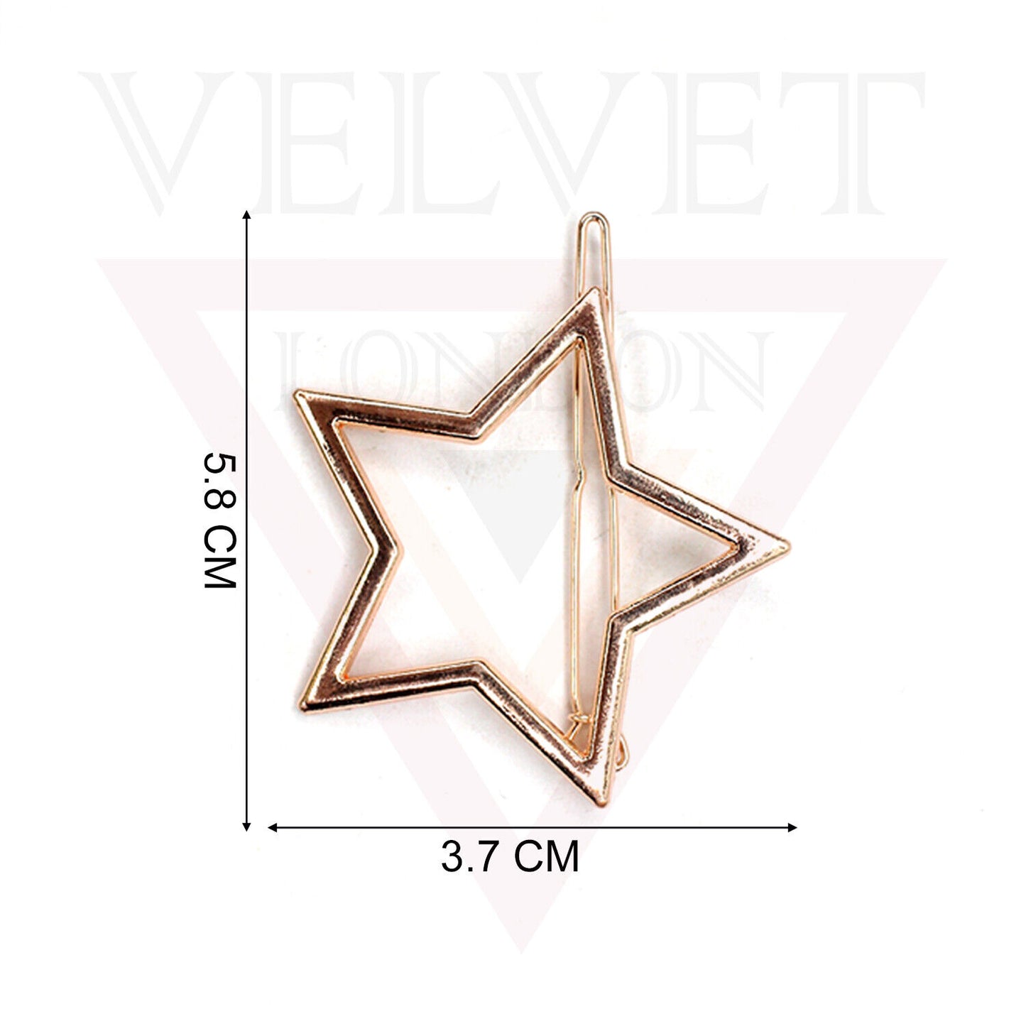 4x Hair Clip Metal Star Hair Pins Grip French Sliders Clips Styling Accessories