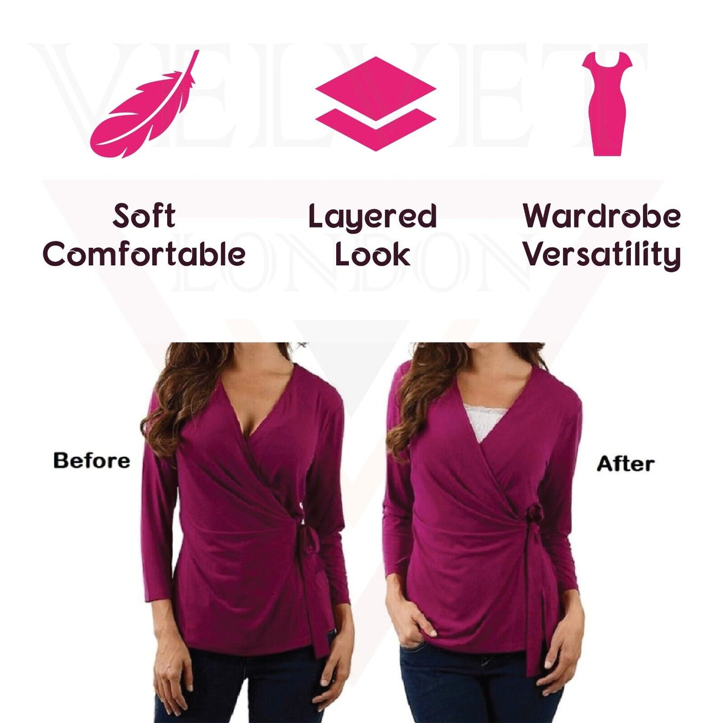 9 Pcs Lace Clip-on Mock Camisole Bra Insert Modesty Panel Cleavage Cover Up UK