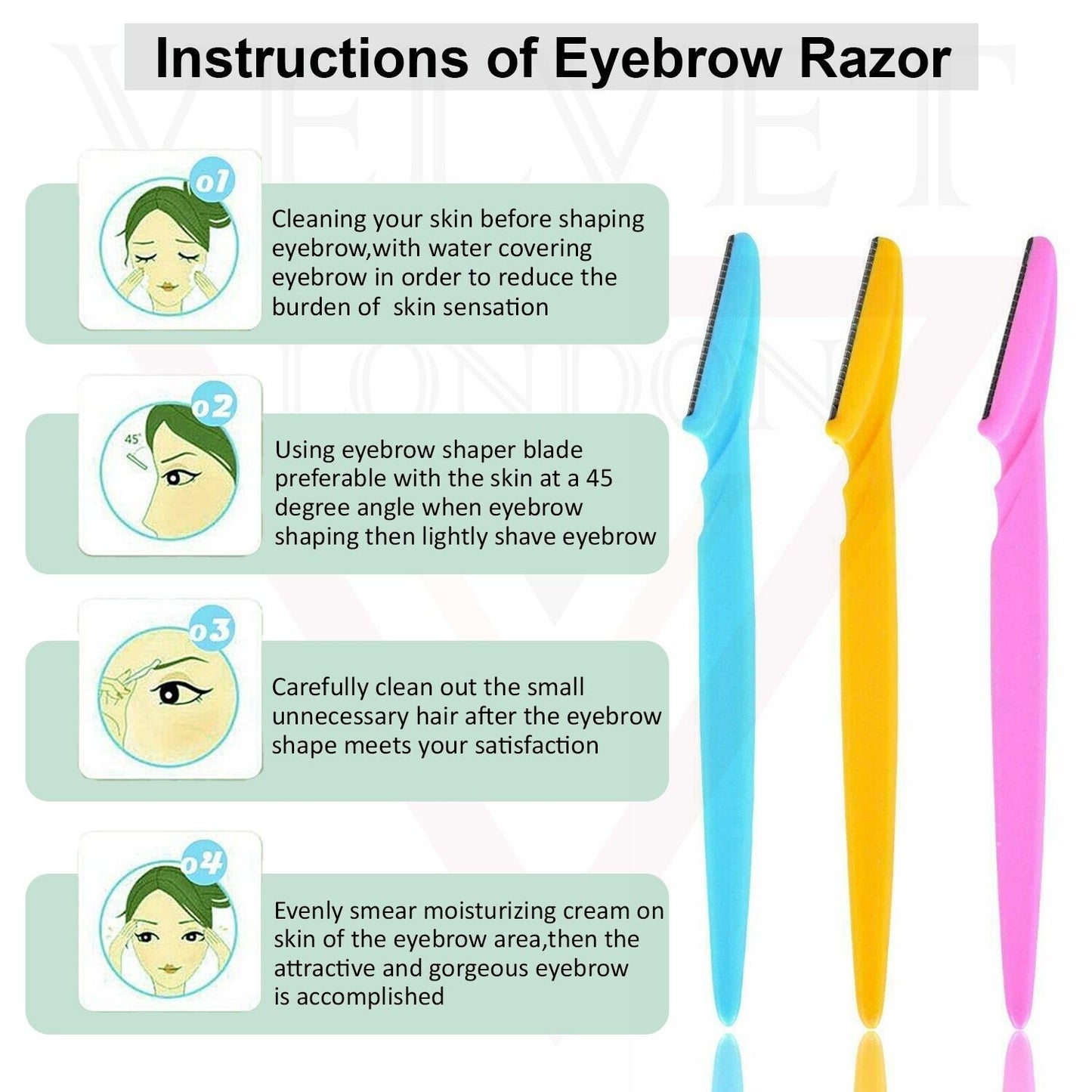 15pcs Eyebrow Razors Facial Hair Remover Shaver Trimmer Shaper Tool For Unisex