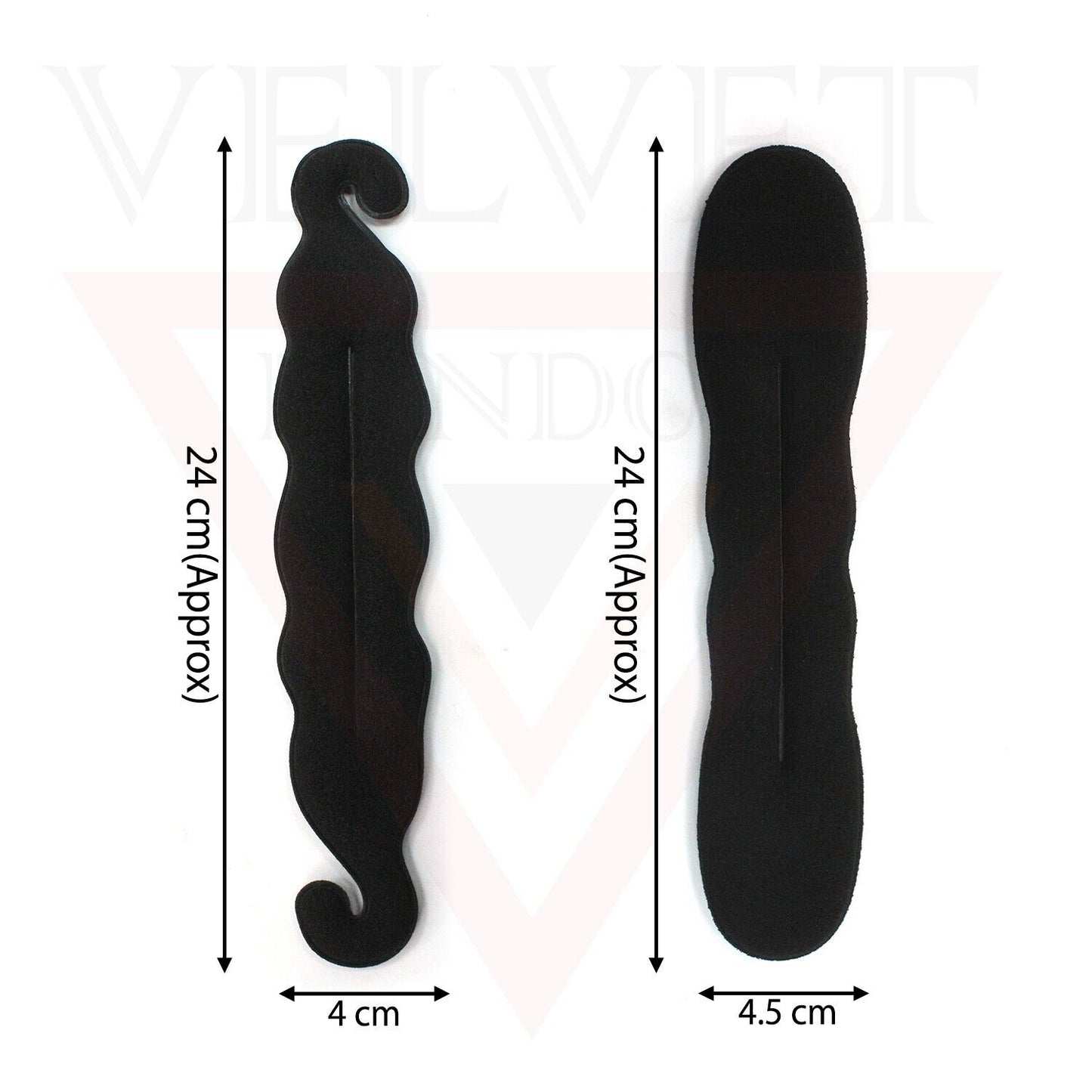 2Pcs Black Bun Maker Sponge Clip Curler Ring Twist Hair Styling Tool Donut Ring