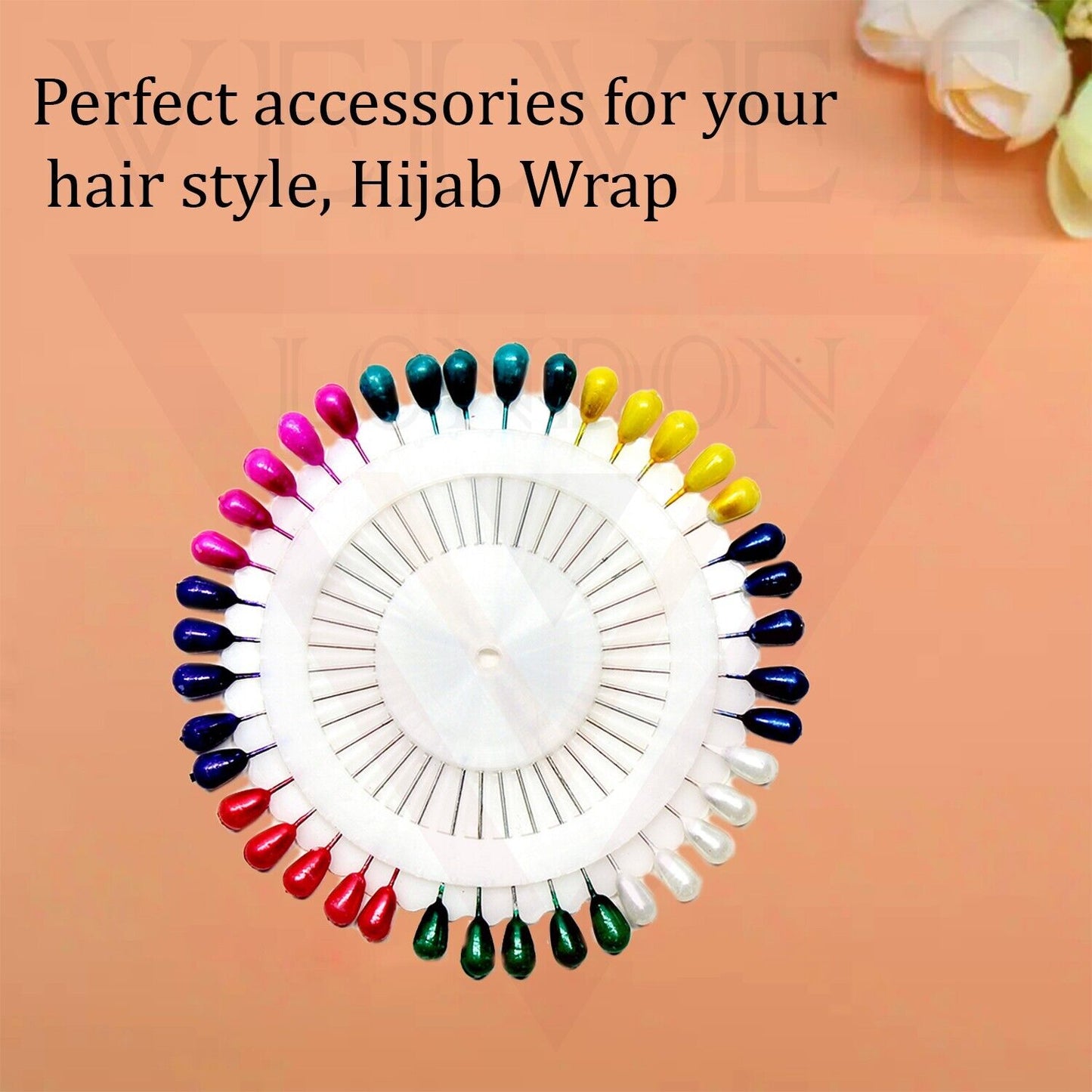 40x Drop Pearl Pin Hijab Pins Fine Glass Head Tailors Pins Quilting Sewing Craft