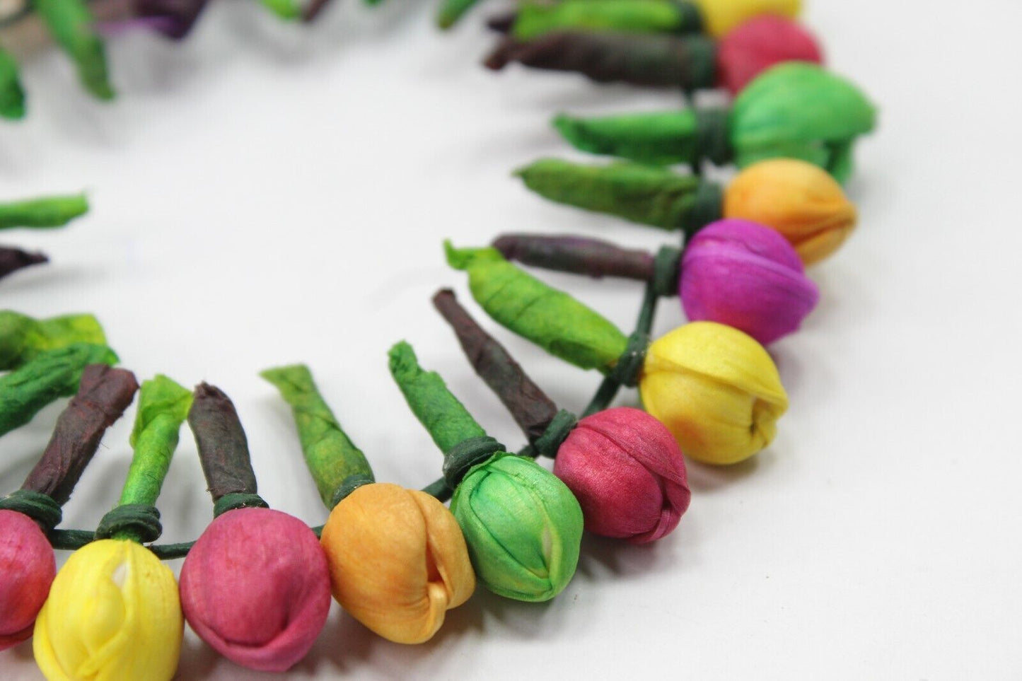 Artificial Jasmine Flower Hair Colourful Gajra Juda Bun Wrap Wedding Festival