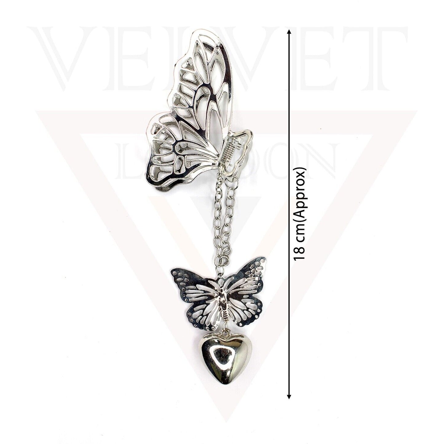 Dangle Heart Hair Claw Clips Butterfly Metal Jaw Clips Non-Slip Hair Accessories