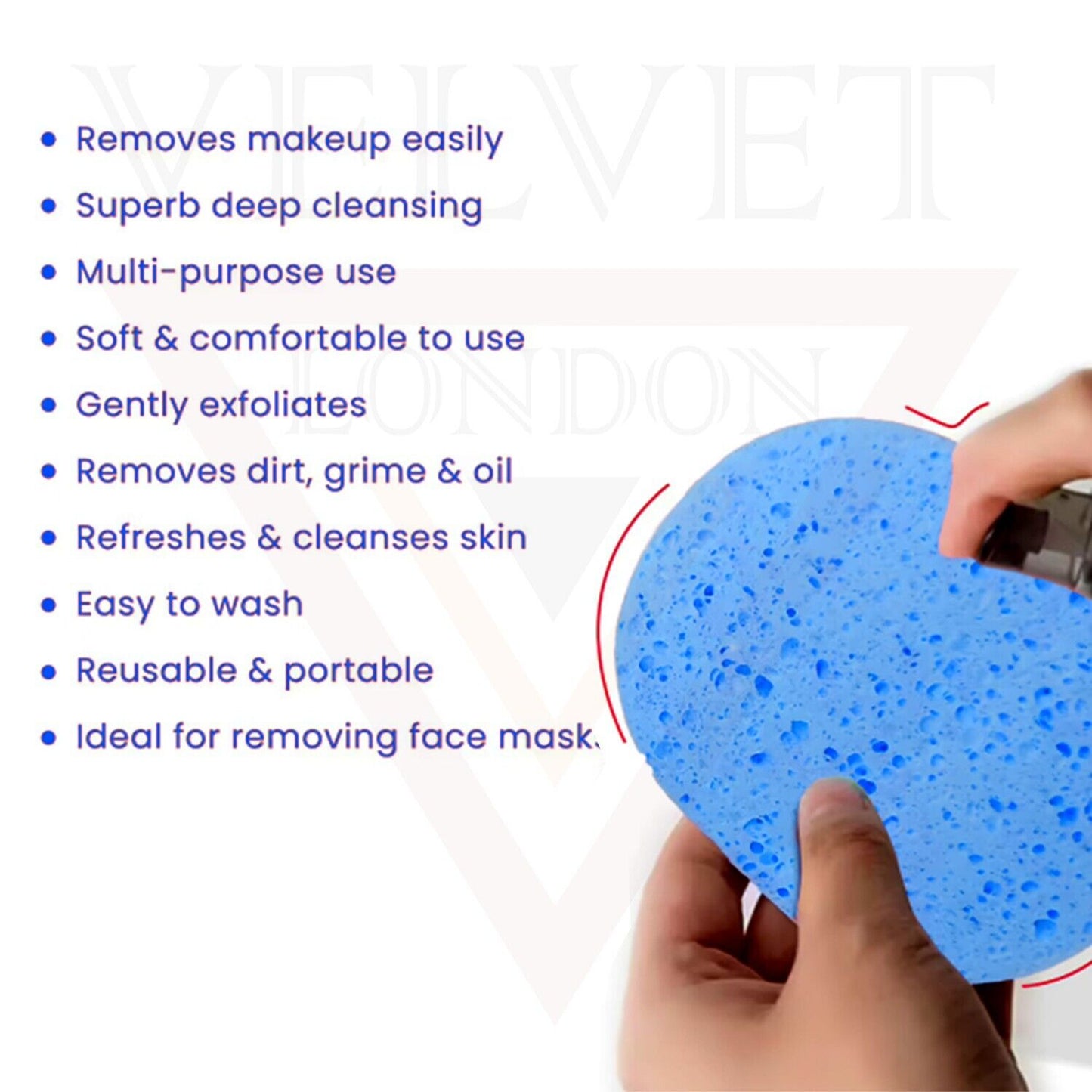 6 Pcs Sponge Pads Cleansing Face Wash Sponges for Facial Face Makeup Remover