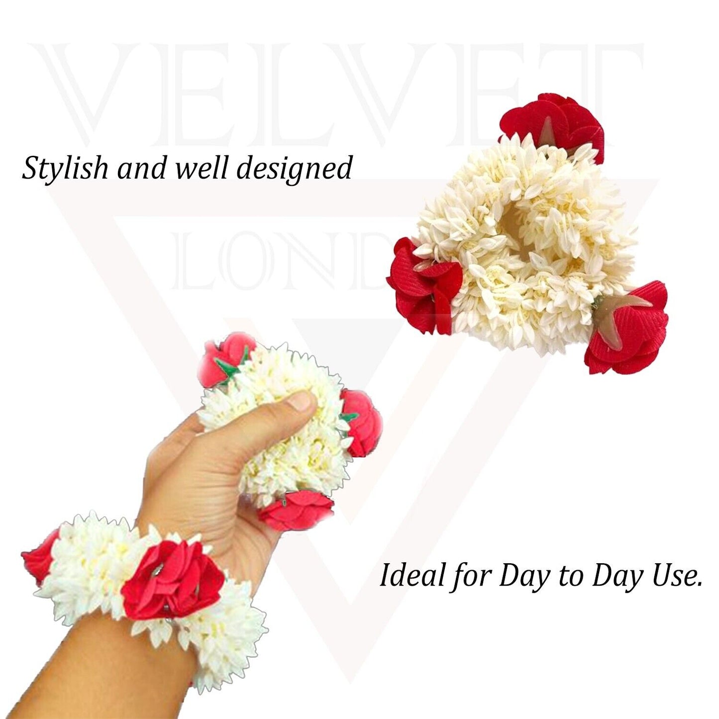 Jasmin & Rose Gajra Bun Floral Hair Styling Bride Juda Fragrence Hair Accessorie