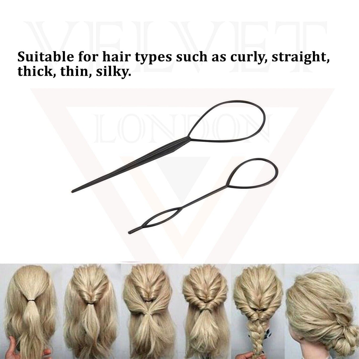 Hair Styling Tool Braid Topsy Tool Black Twist Styling Tools Loop Ponytail Maker