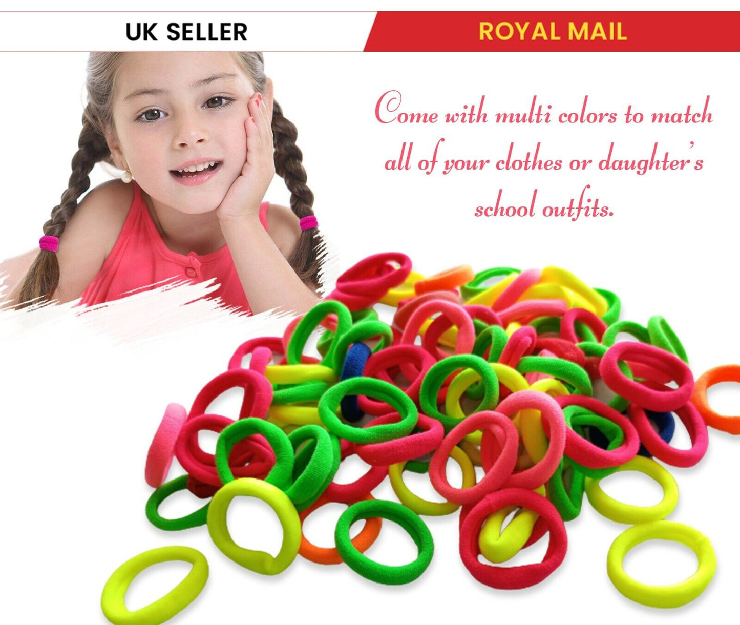 50x Hair Band Mini Headbands Niyyon Bobbles Elastics Ties Ponies Baby Head Rope