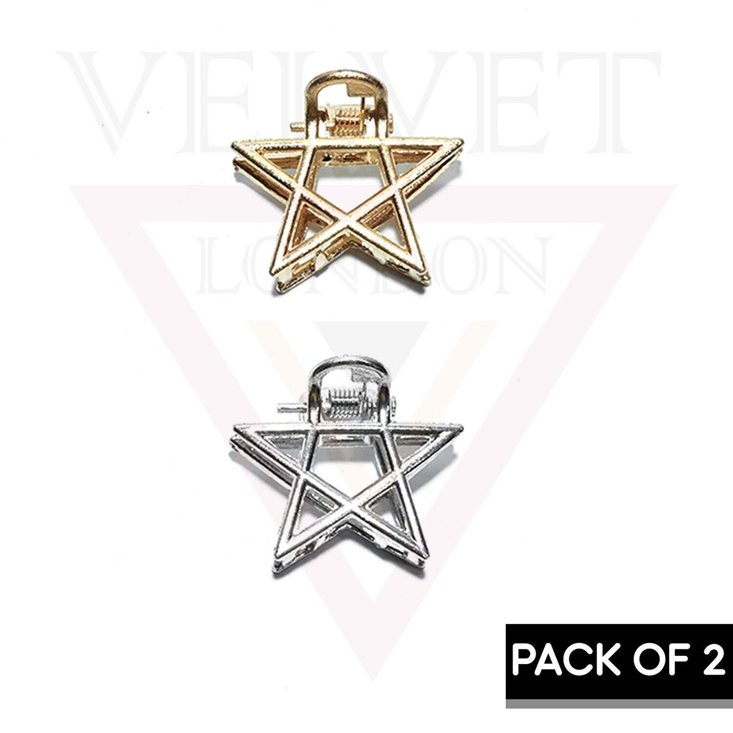 2x Metal Hair Claw Star Non-Slip Hair Jaw Clips Hairpins Strong Hold Accessories