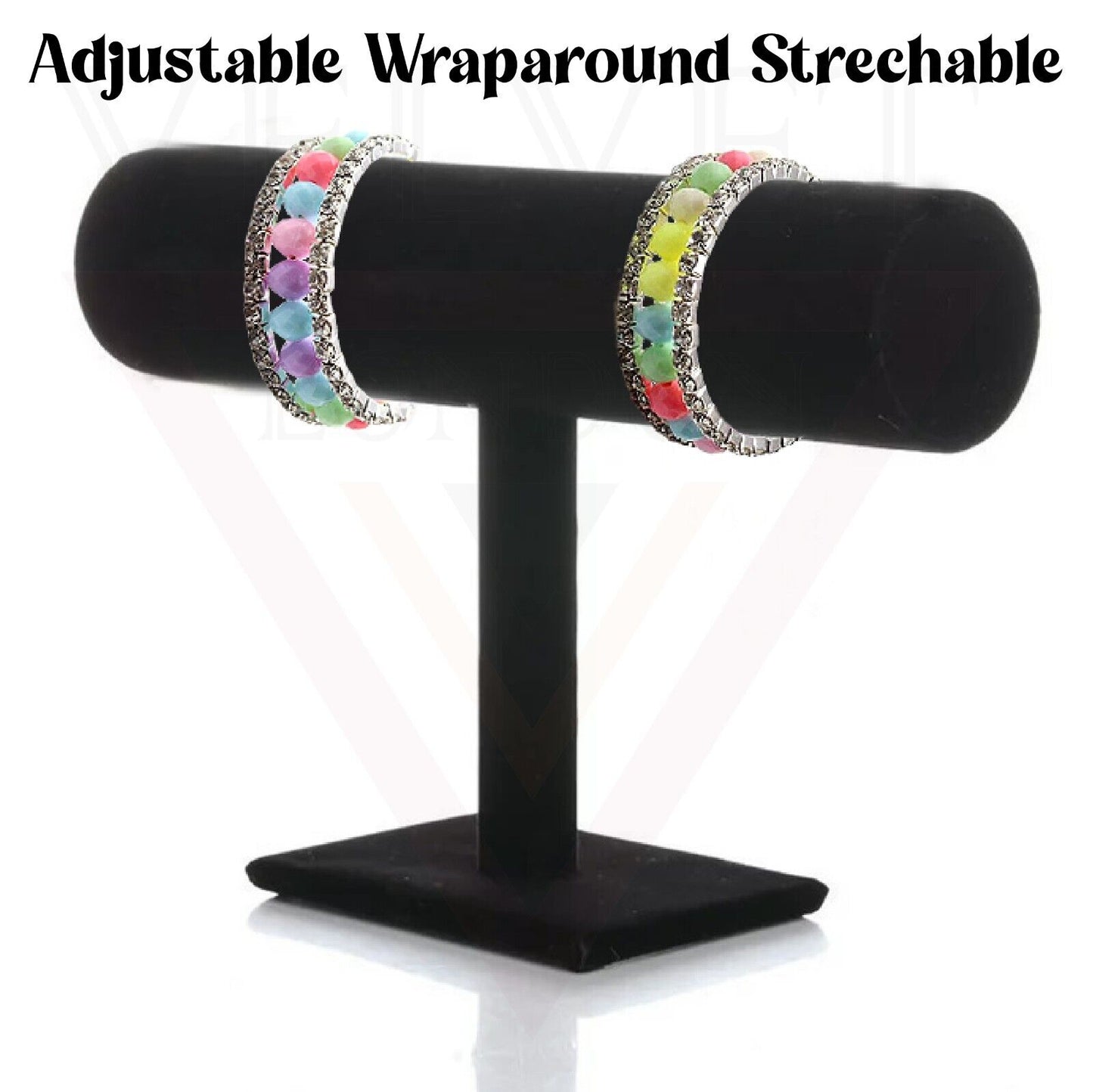 Bracelet Anklet Bangle Braded Bracelets Rhinestone Diamante Rows Stretch Girls