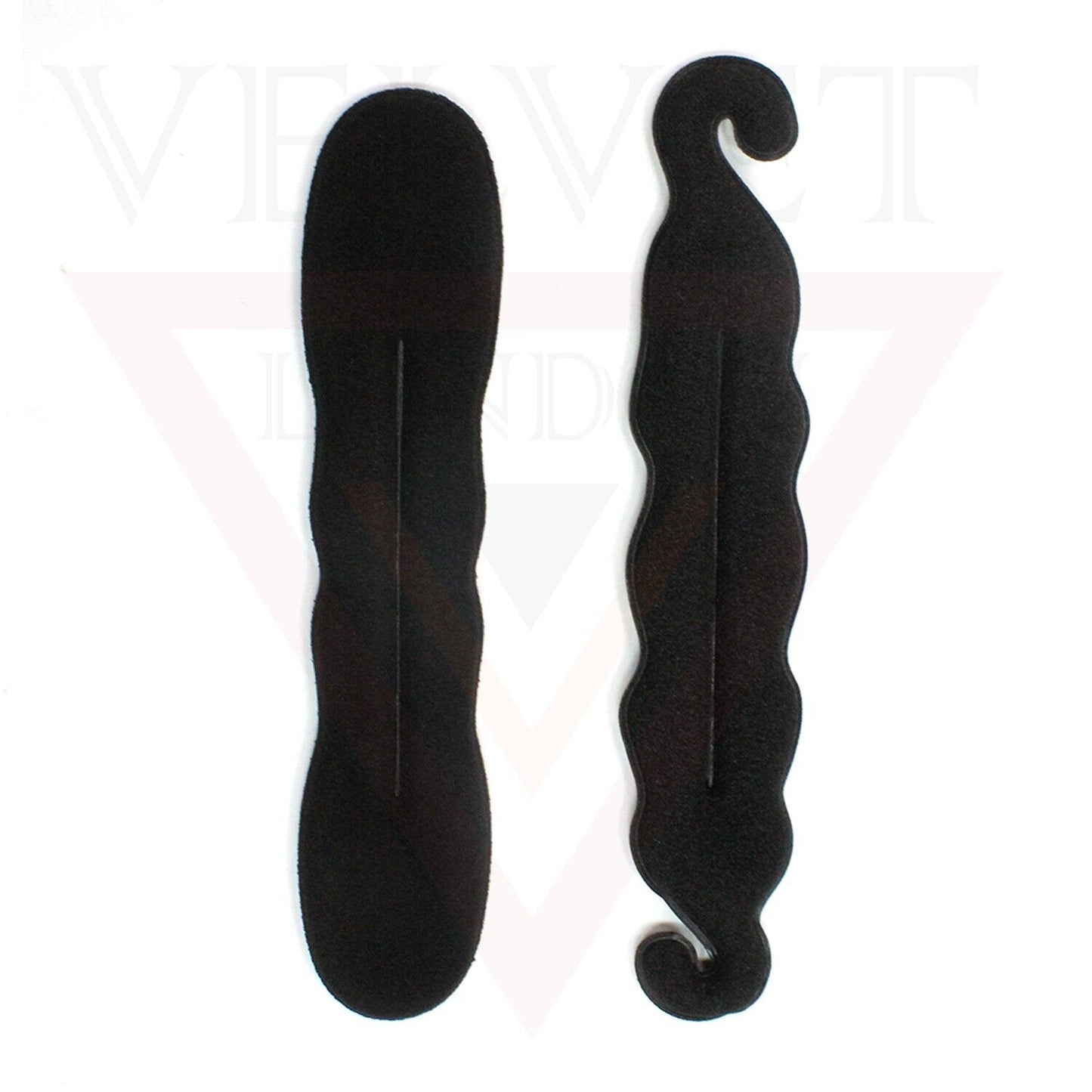 2Pcs Black Bun Maker Sponge Clip Curler Ring Twist Hair Styling Tool Donut Ring