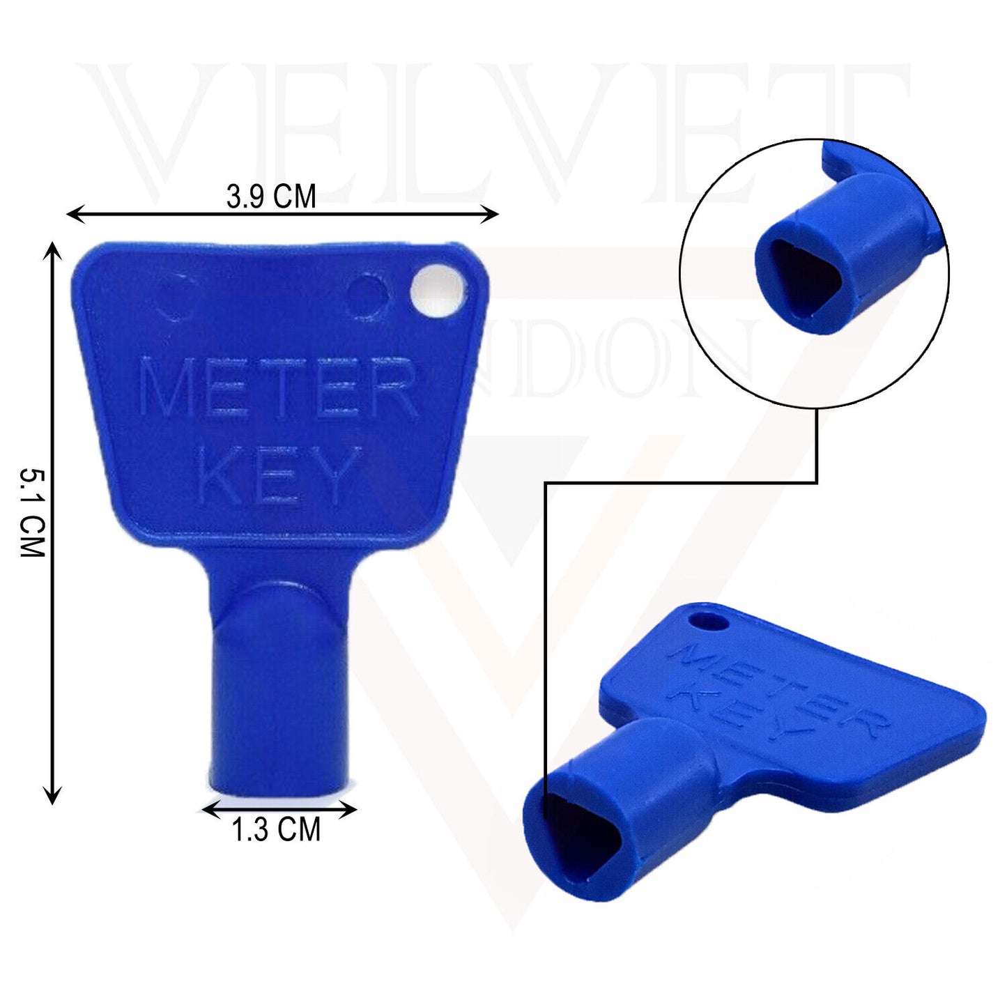 5x Triangle Meter Box Keys Blue Service Utility Meter Keys Gas Electric Box Keys