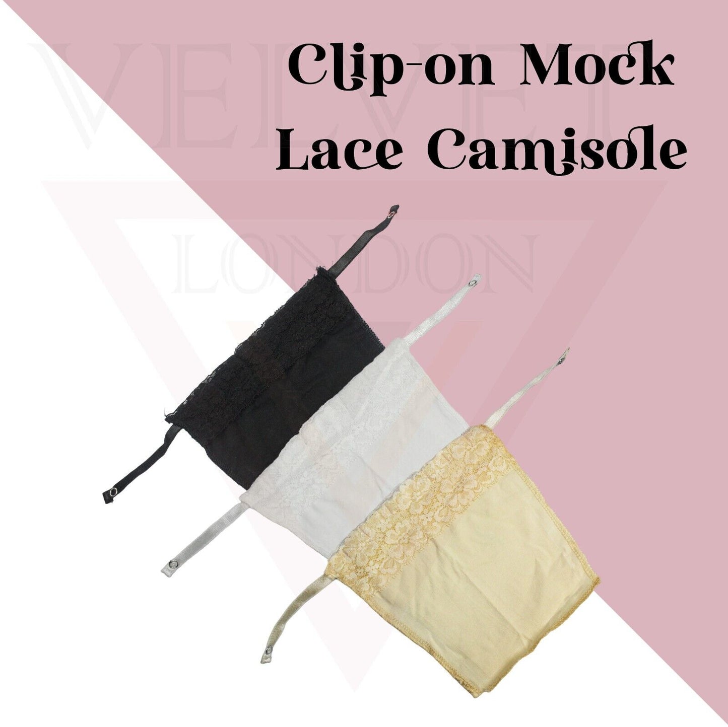 Modesty Panel Cleavage Cover Up Lace Trim Clip On Bra Mock Camisole 3x