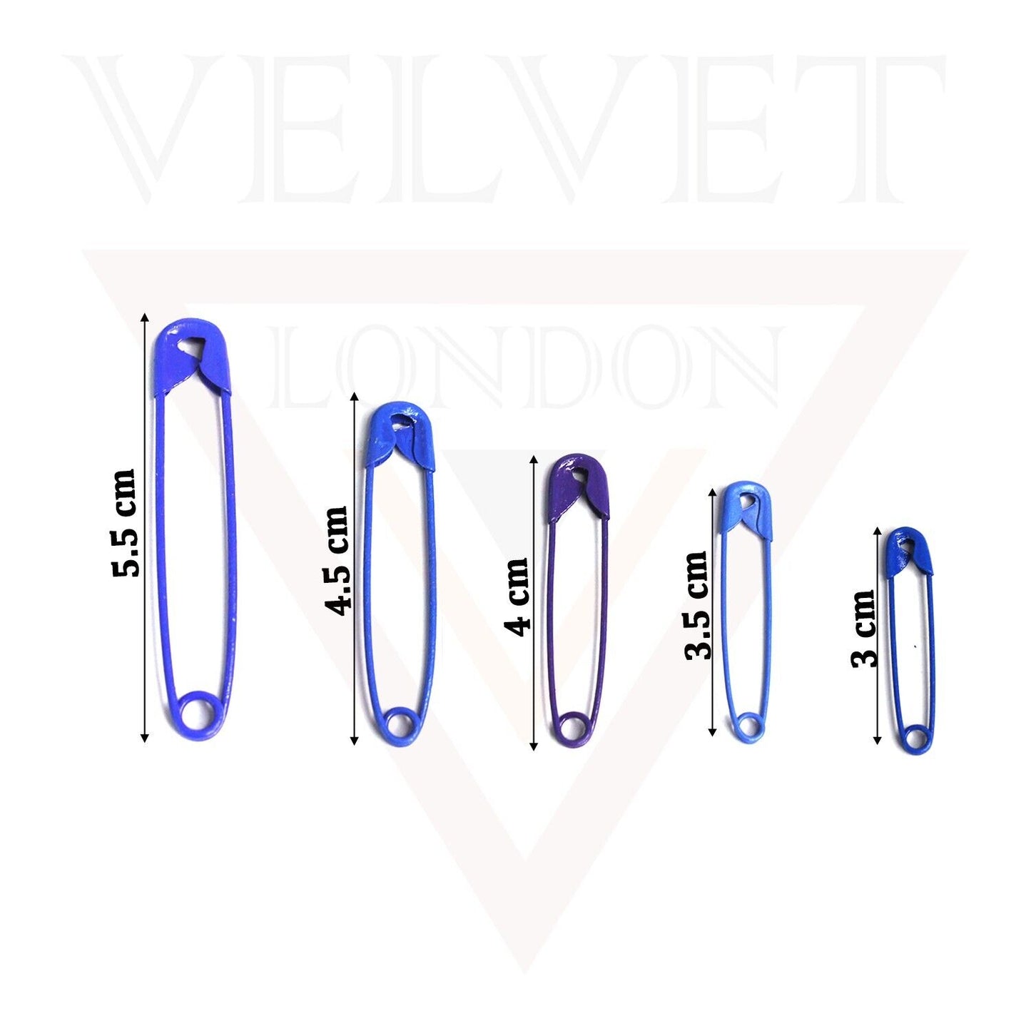 50Pcs Blue Safety Pins Metal Sewing Nickel Pins for Art Craft Jewellery Making