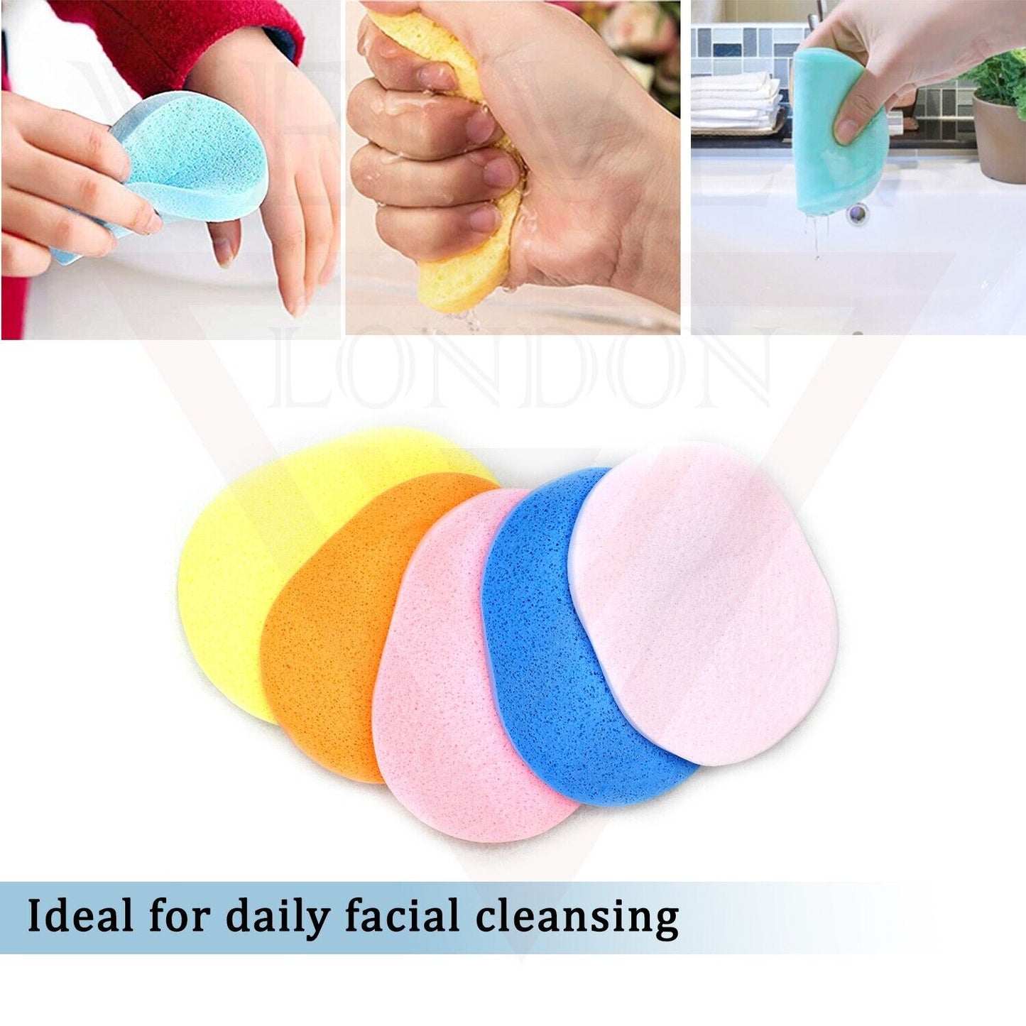 6 Pcs Sponge Pads Cleansing Face Wash Sponges for Facial Face Makeup Remover