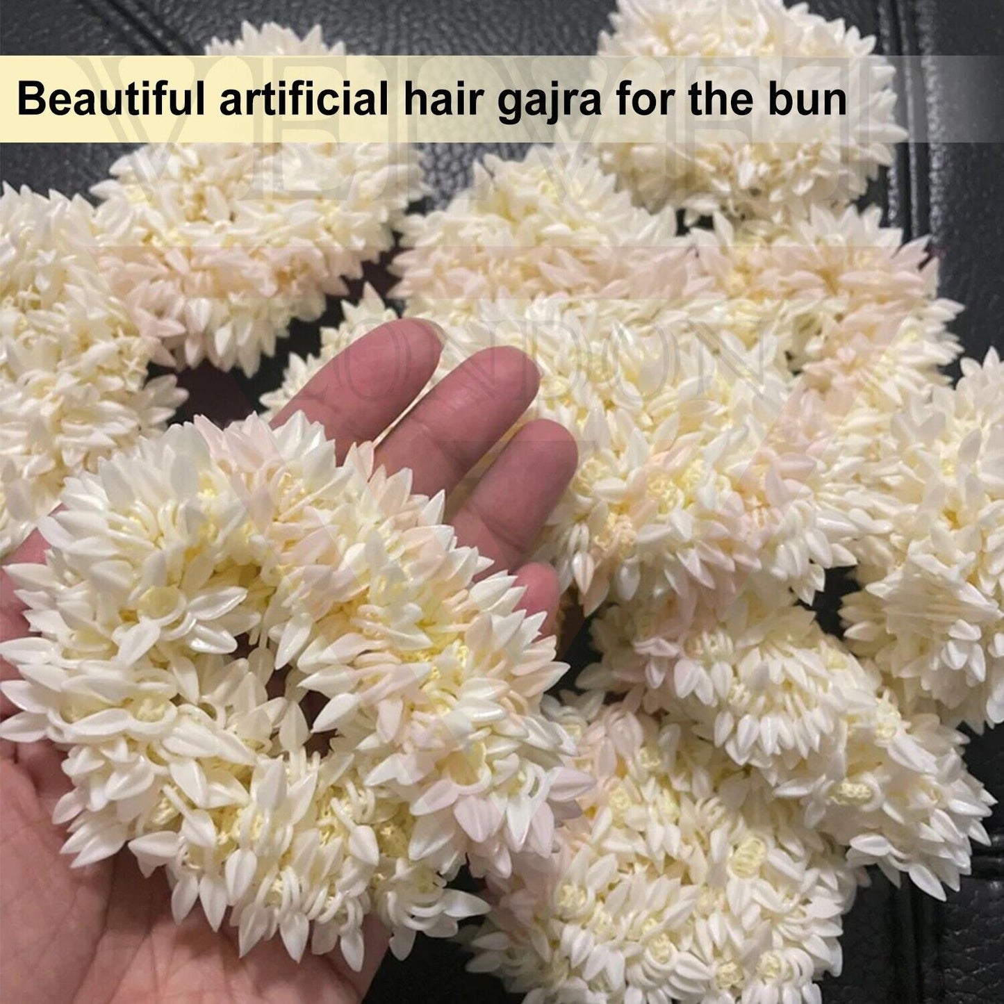 2x Jasmin Small Bun Gajra Floral Hair Styling Bride Juda for Kids Girl Fragrence