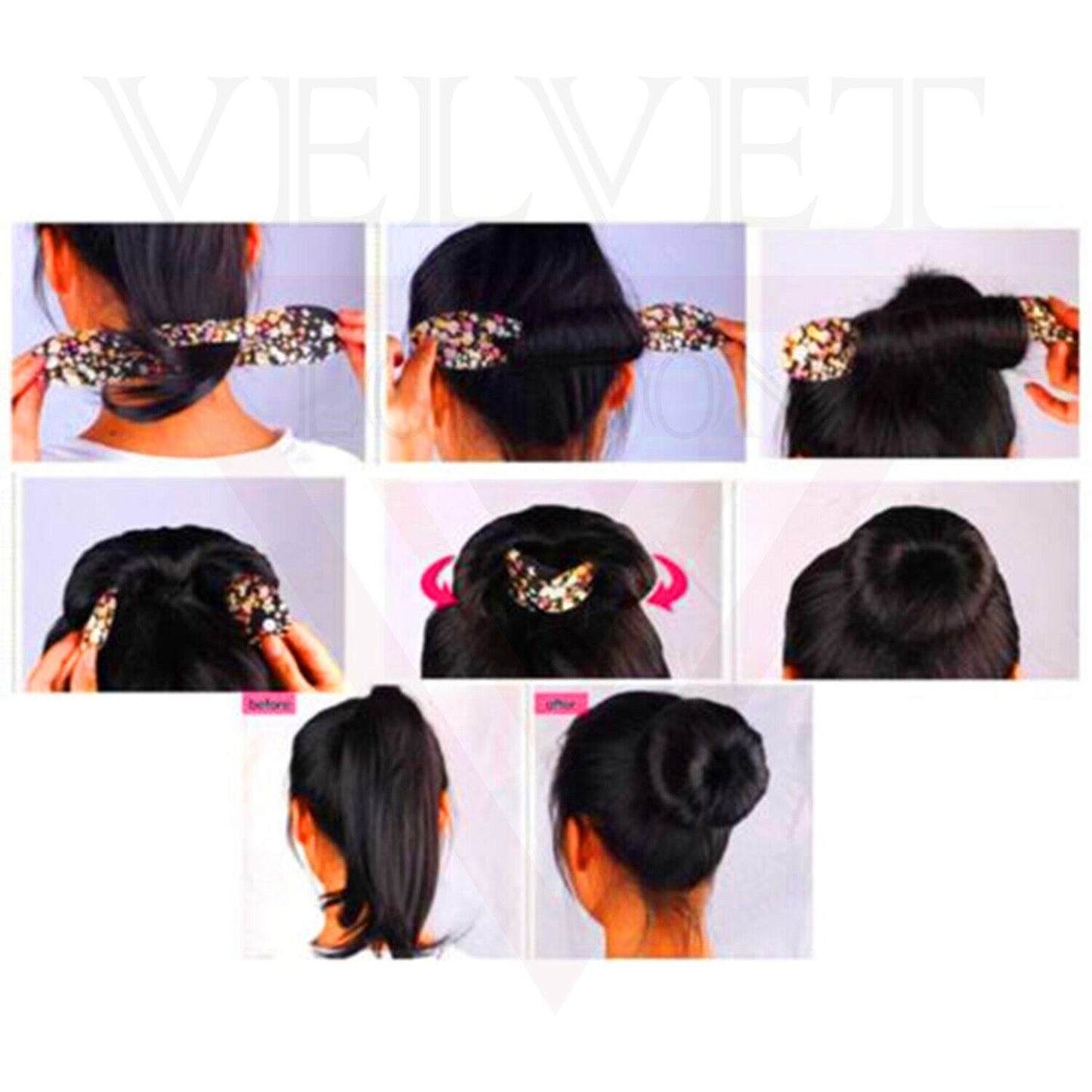 Small Hair Bun Maker Holder Sponge Clip Flower Design Donut Hair Twist Styling