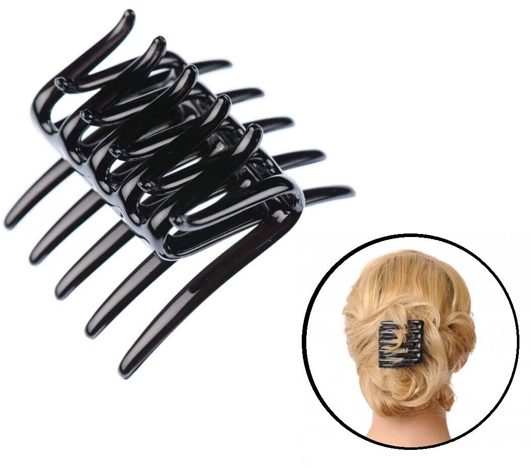 2Pcs French Crab Interlocking Pin Hair Clip Side Comb Styling Hair Accessories