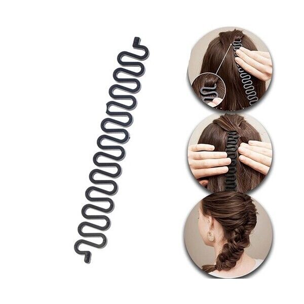2Pc Black Magic French Hair Styling Twist Braiding Maker & Hair Bun Maker Hook
