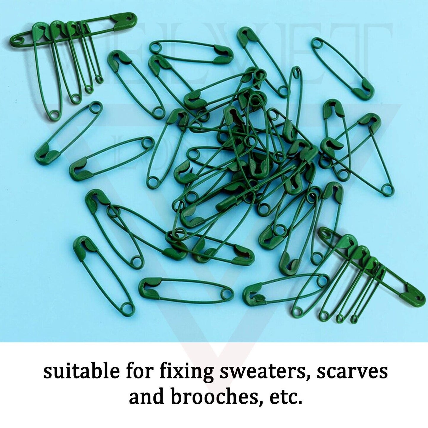 50Pcs Green Craft Sewing Pins Green Safety Pins Nickel Metal Plated Safety Pins