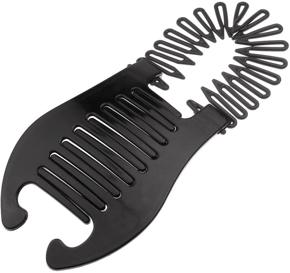 2x Clincher Comb Flexible Interlocking Banana Fishtail Ponytail Holder Clips