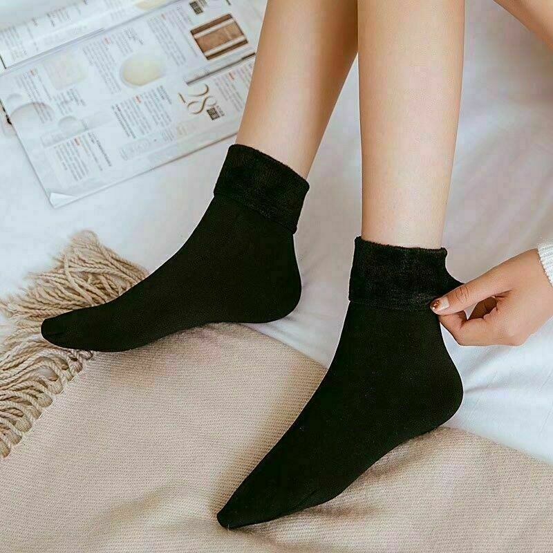Ladies Bed Socks Black Warm Cosy Velvet Soft Socks Winter Thick Socks Snow Socks