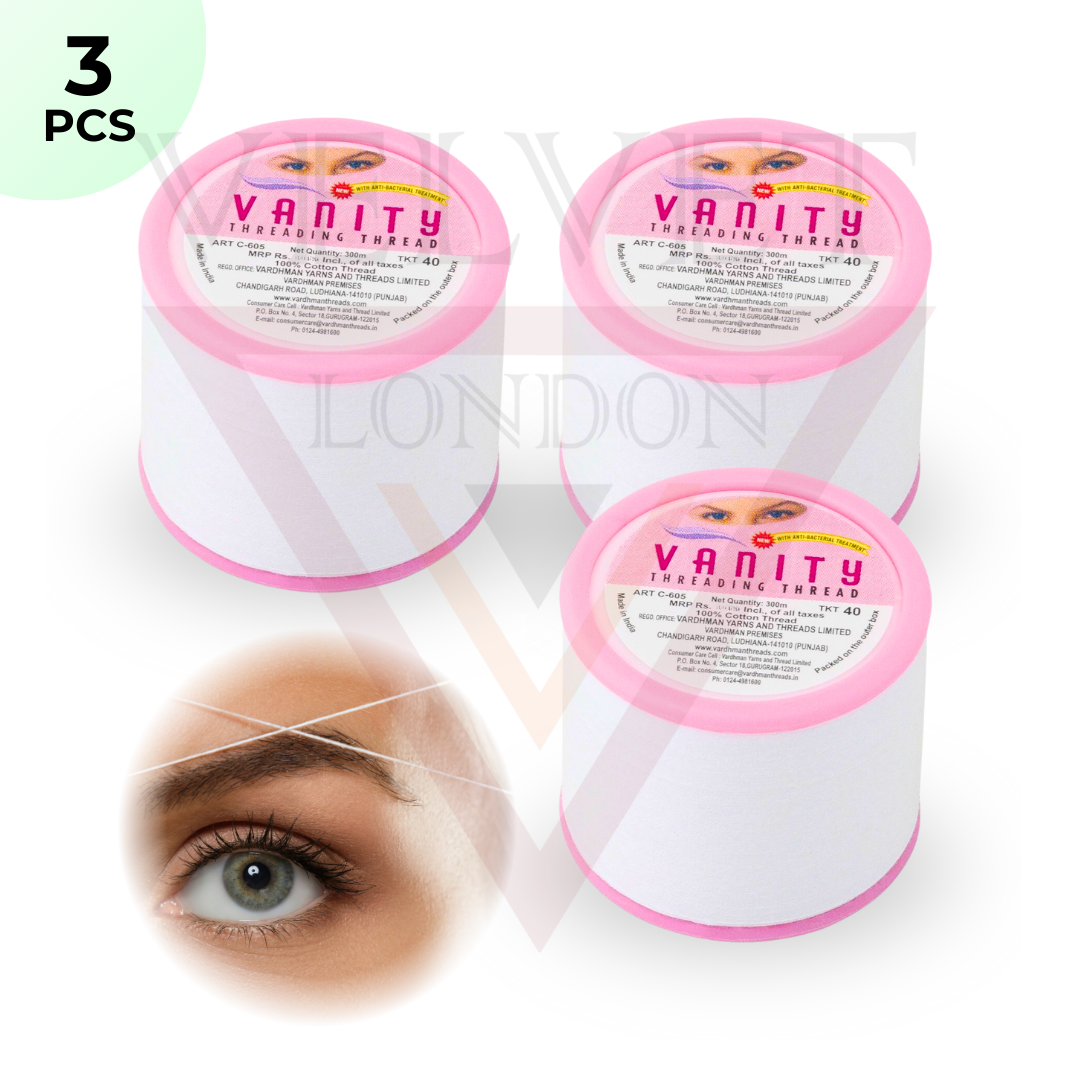 3x VANITY Antibacterial Eyebrow Threading Thread Facial Hair Removal Cotton