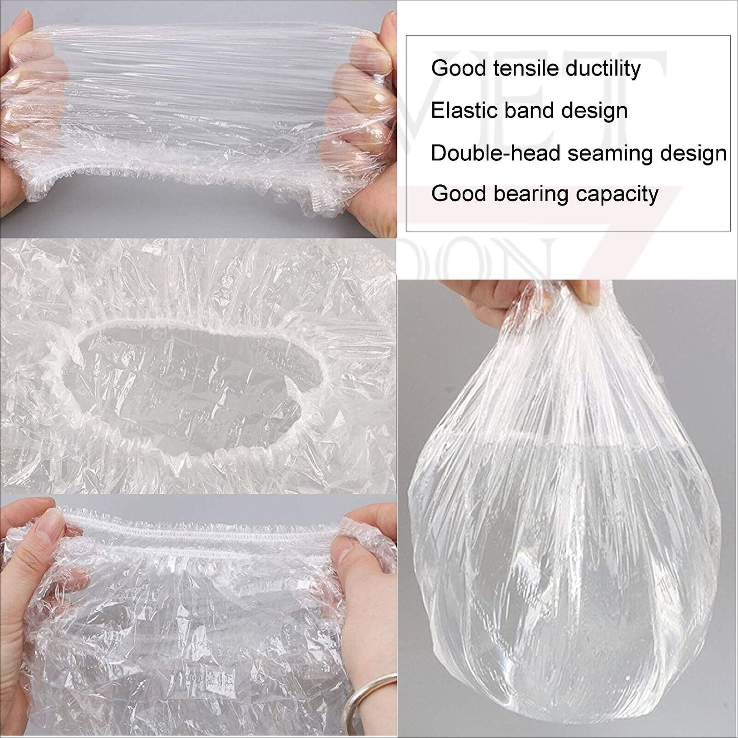 Disposable Shower Caps Bath Caps Large Thick Clear Waterproof Hair Solon 50Pcs