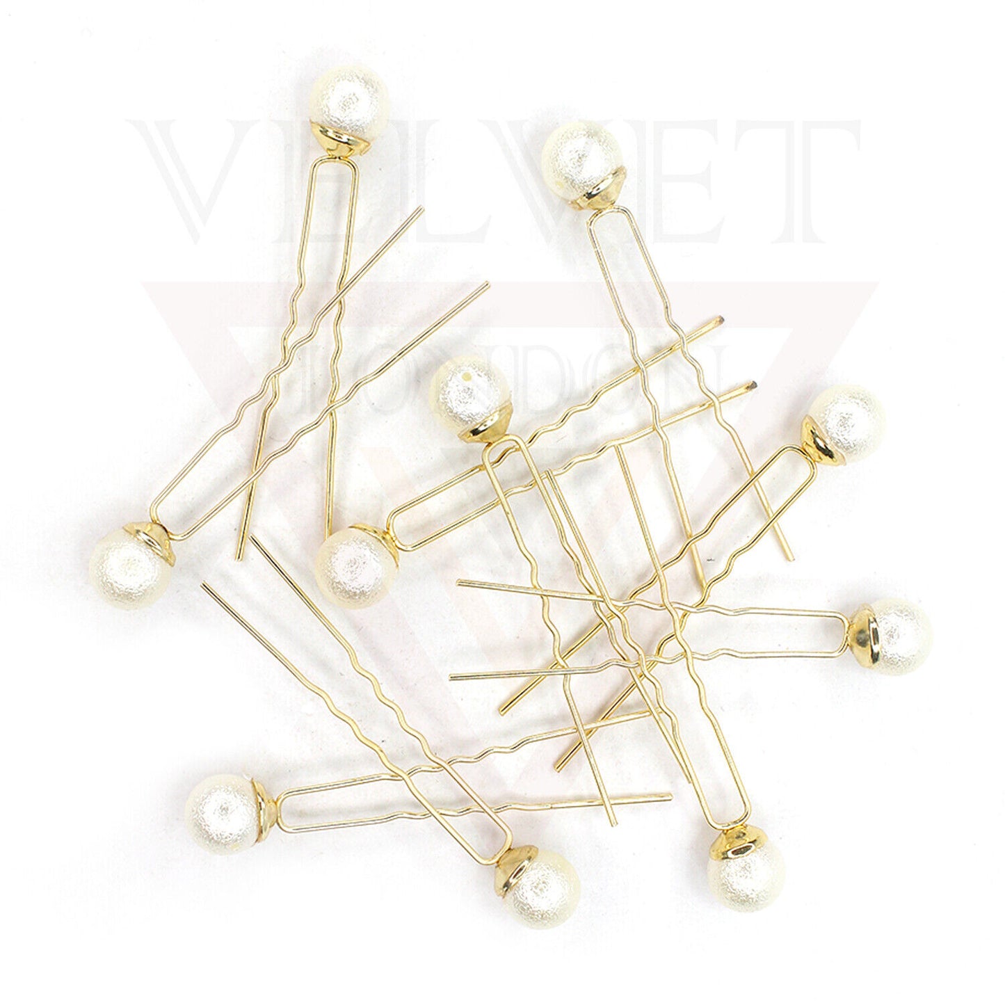 10pcs White Pearl U Pins Hair Styling Brooch Bridesmaid Wedding Bun Decoration