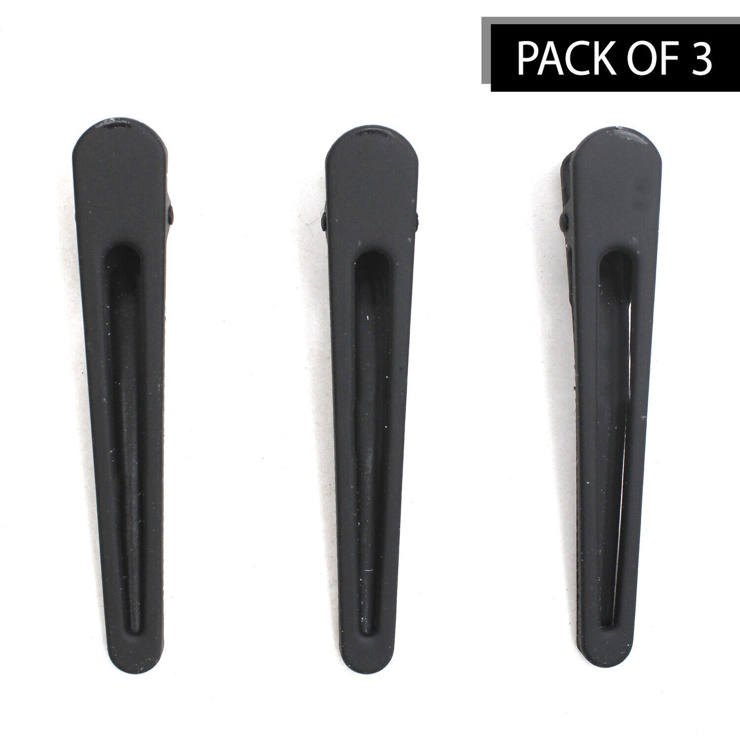 3Pcs Hair Clips Hairpins Metal Hairdressing Styling Salon Black Crocodile Slide
