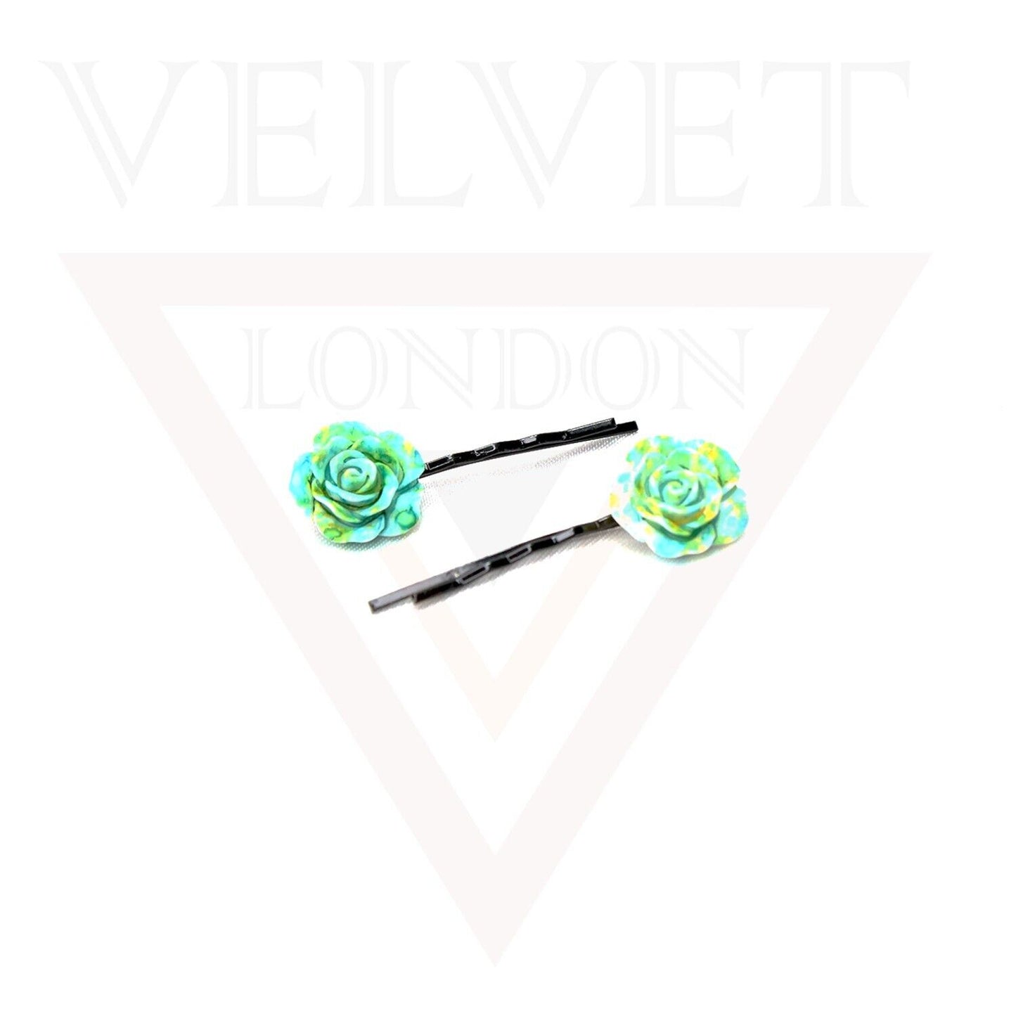 20x Hair Pin Colorful Rose Flower Bobby Pins Hair Clips Metal Grips Slide Pin UK