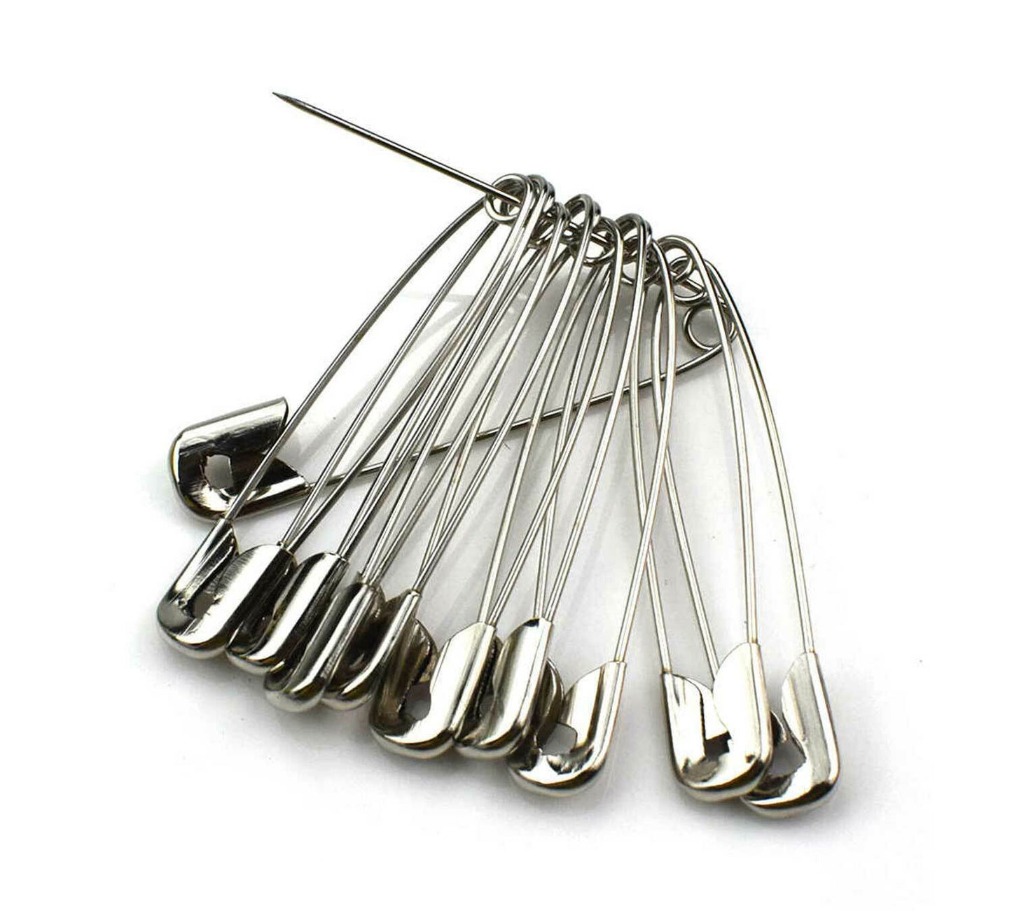 50Pcs Safety Pins Silver Needles Sewing Craft Nickel Metal Plated Safety Pins