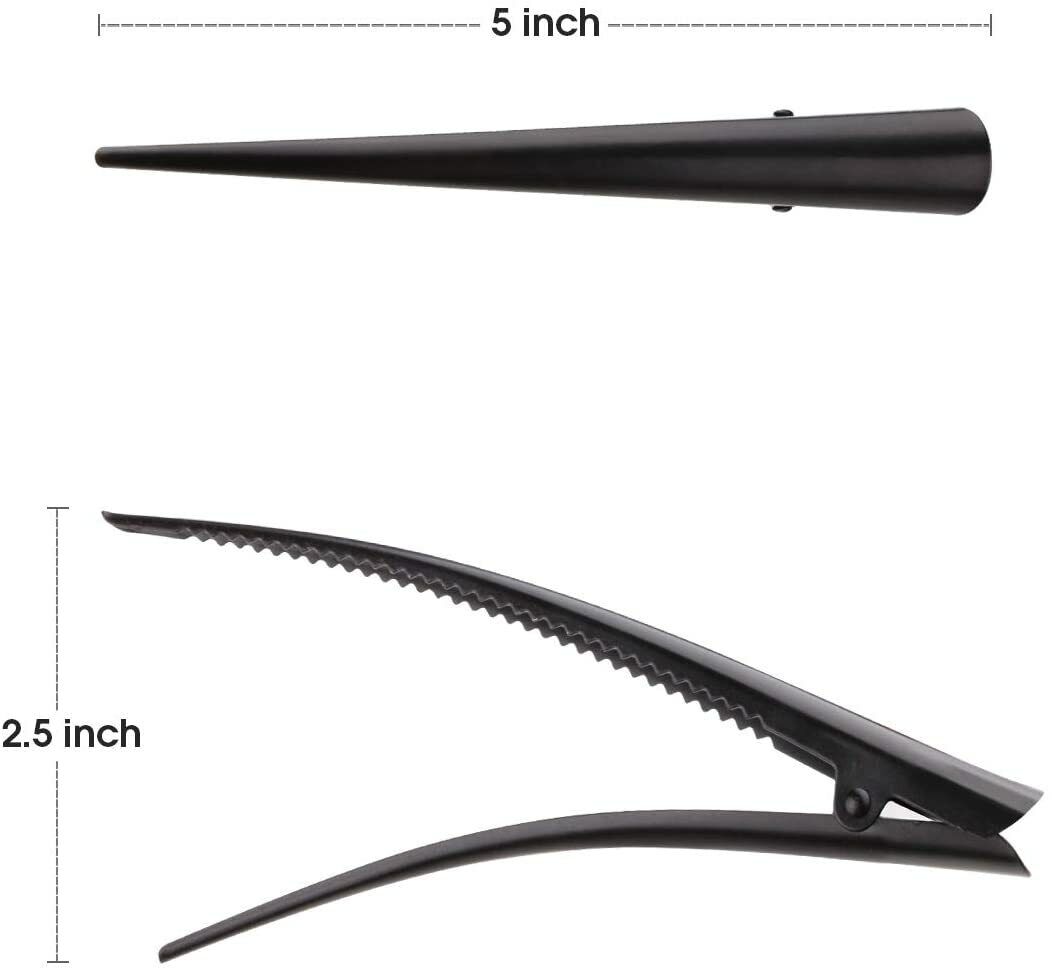Duckbill Black Hair Clip Metal Non-Slip Teeth Crocodile Clips Barrettes Hair Pin