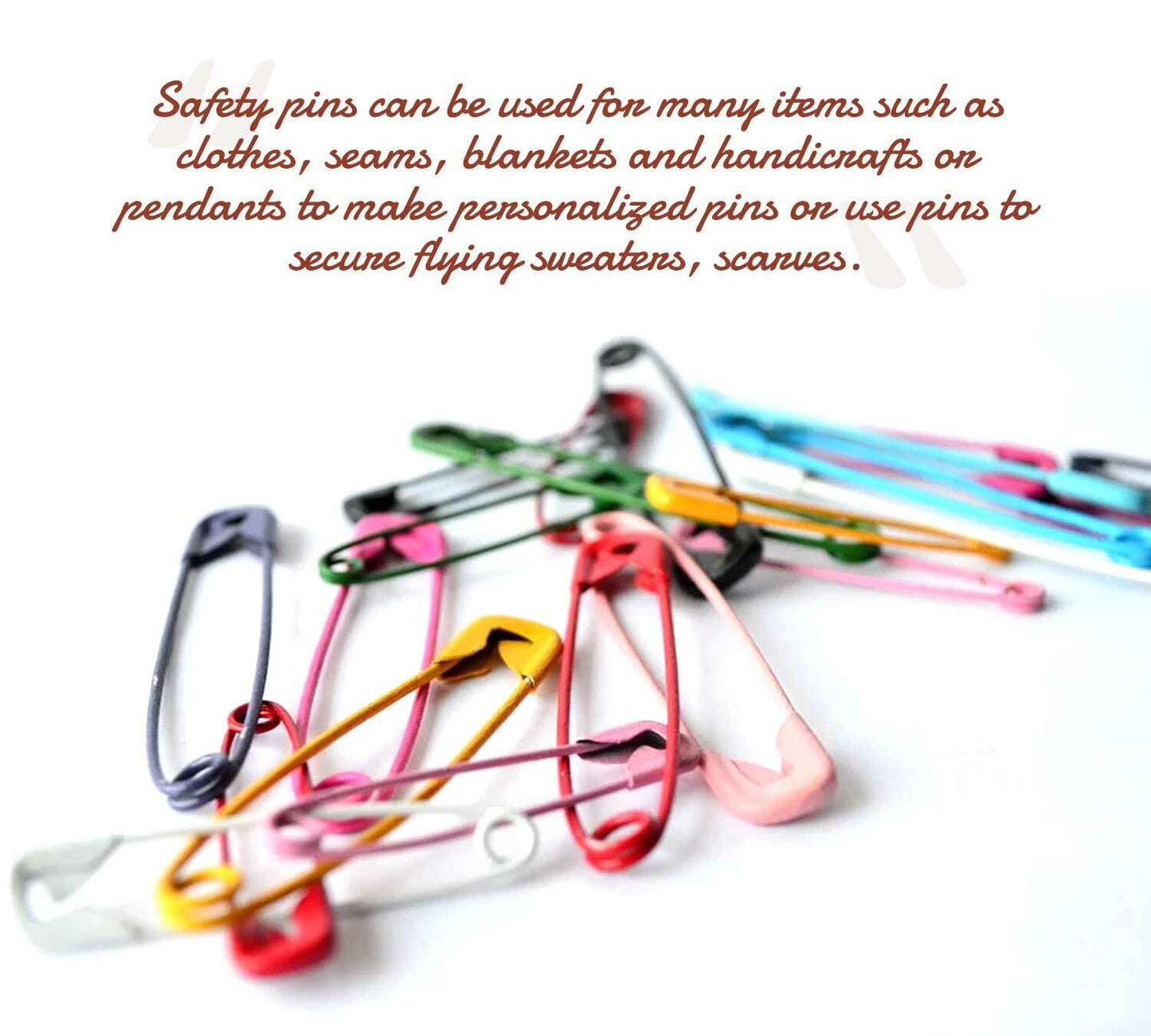 100x Multicolour Safety Pins Craft Sewing Nickel Metal Plated Safety Pin 3.5 CM