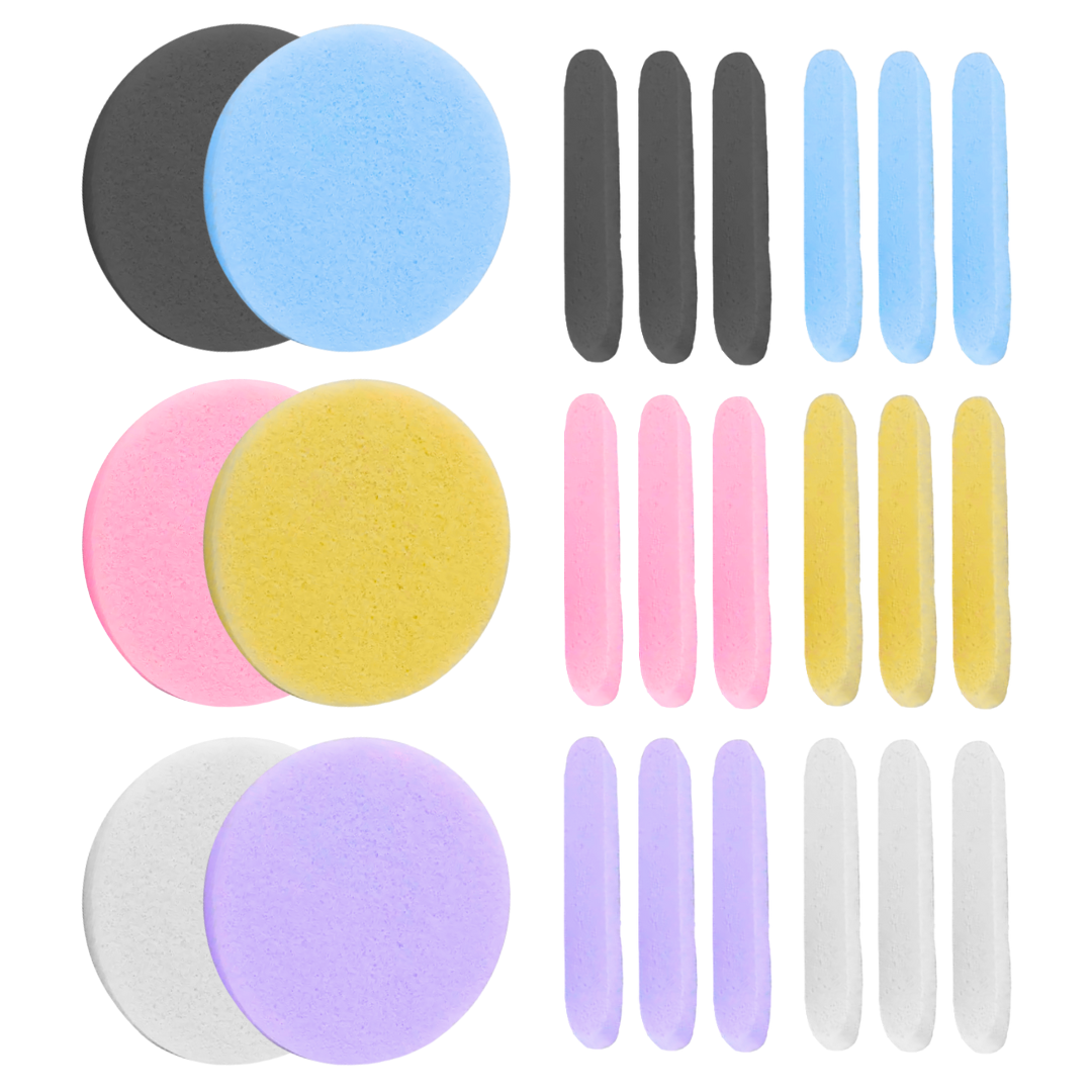 Facial Sponges Reusable Natural Face Sponges Cleansing Mask Sponges Make Up 24PC