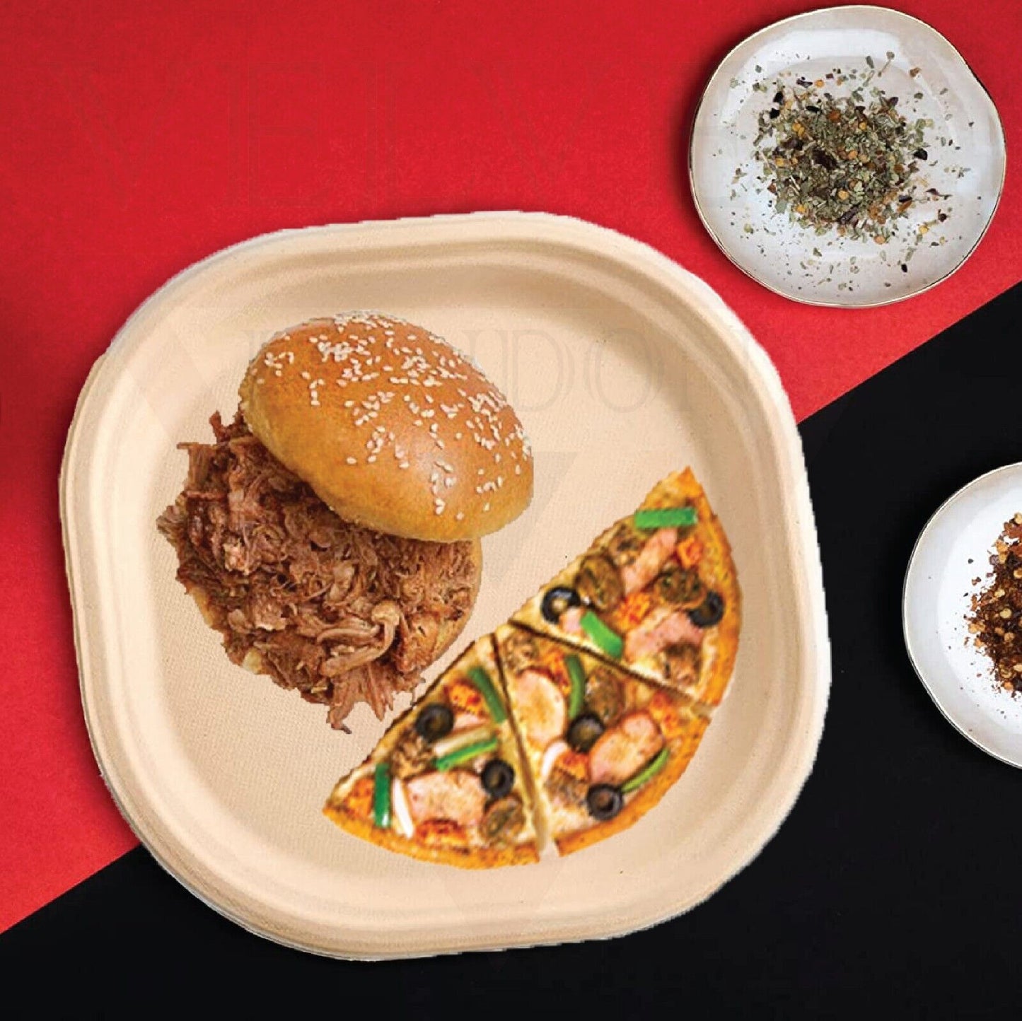 9" Biodegradable Paper Plates Large & Sturdy Disposable Tableware Bagasse Plates