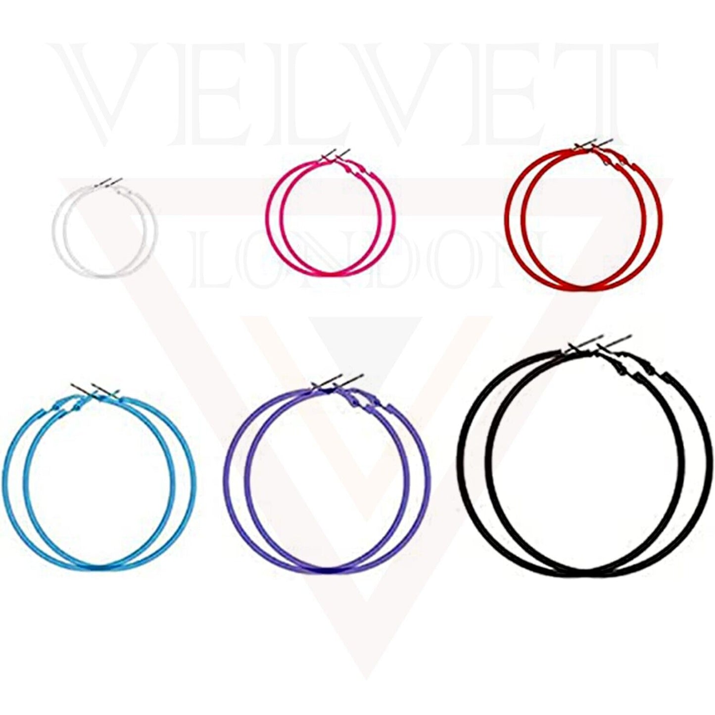 6x Round Hoop Earrings Metal Earrings Set Loop Ear Earring Set For Women Girls