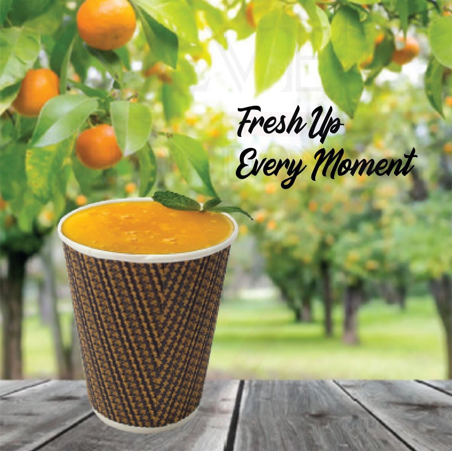 Disposable Coffee Cups Triple Layer Kraft Ripple Paper Cups Insulated Paper Cups