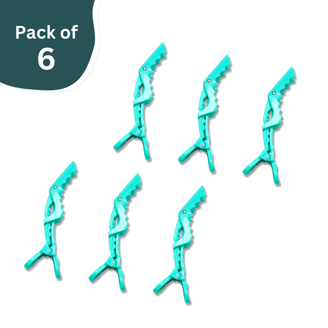 6x Crocodile Salon Sectioning Clamp Wide Teeth Hairdressing Hair Clips UK