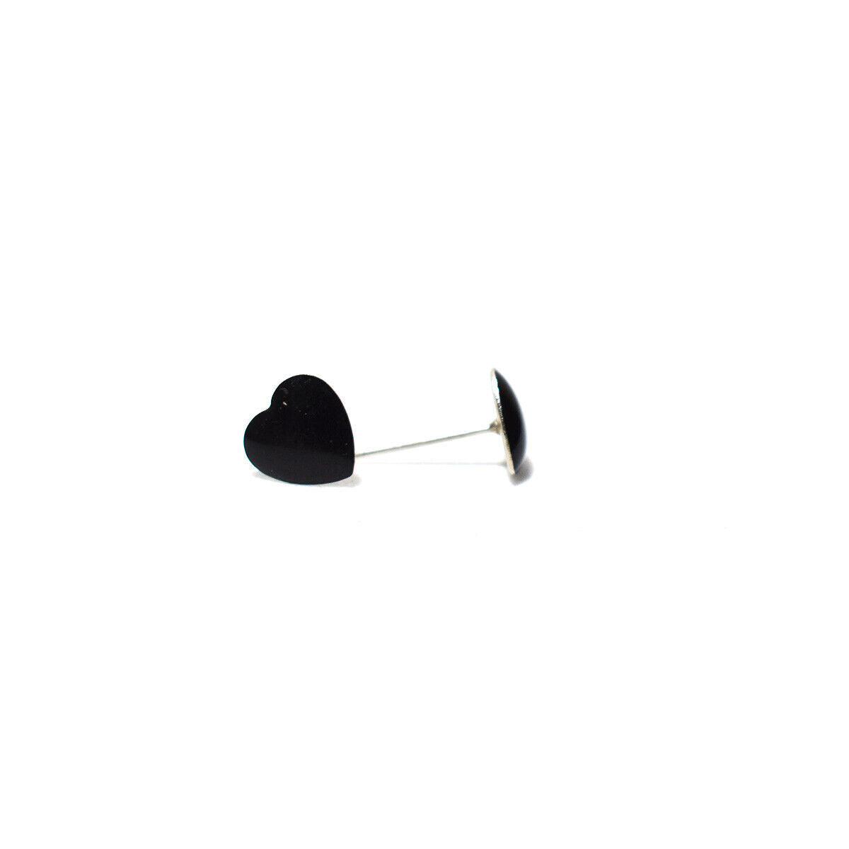 2x Women Black Heart Ear Stud Casual Earring Wedding Bridesmaid Unisex Jewellery