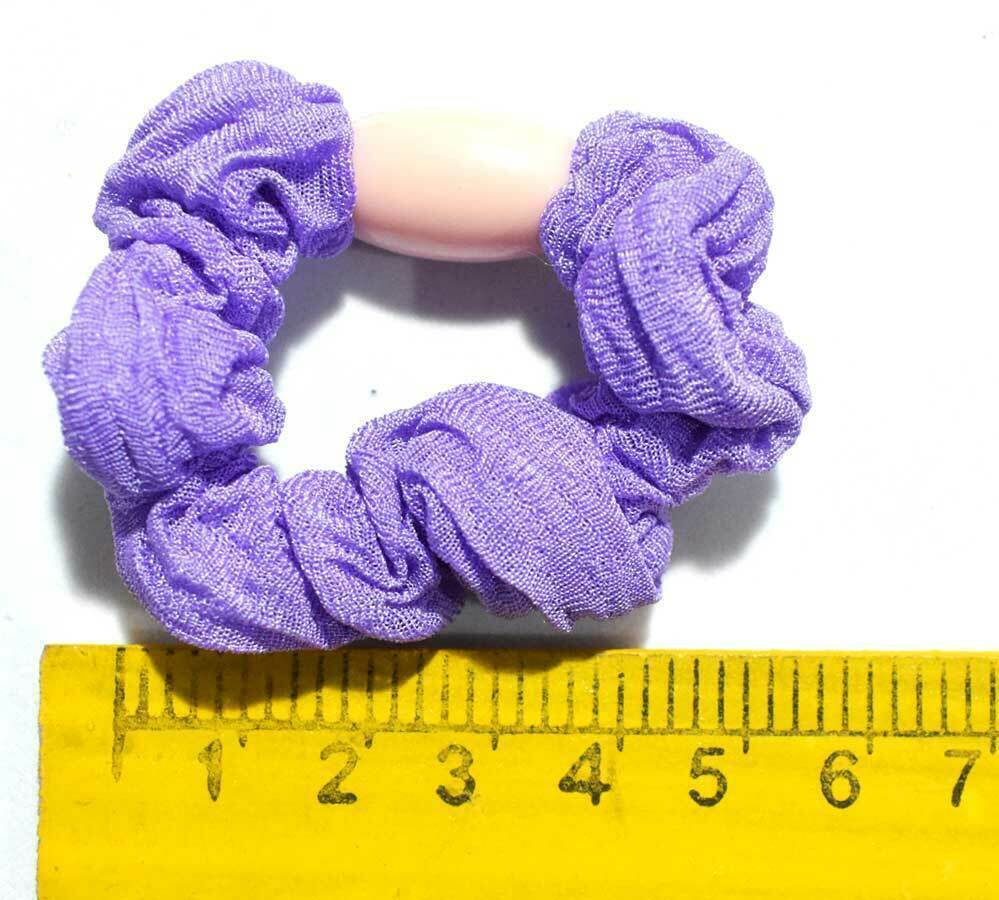 6Pcs Scrunchies Elastic Cotton Pony Hair Tie Hair Beaded Bobble Bands Headwear