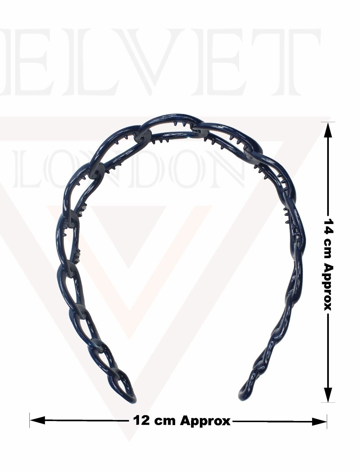 3x Oval Hair Bands Grip Teeth Plastic Chain Headband Grey Cream Brown Hair Hoop