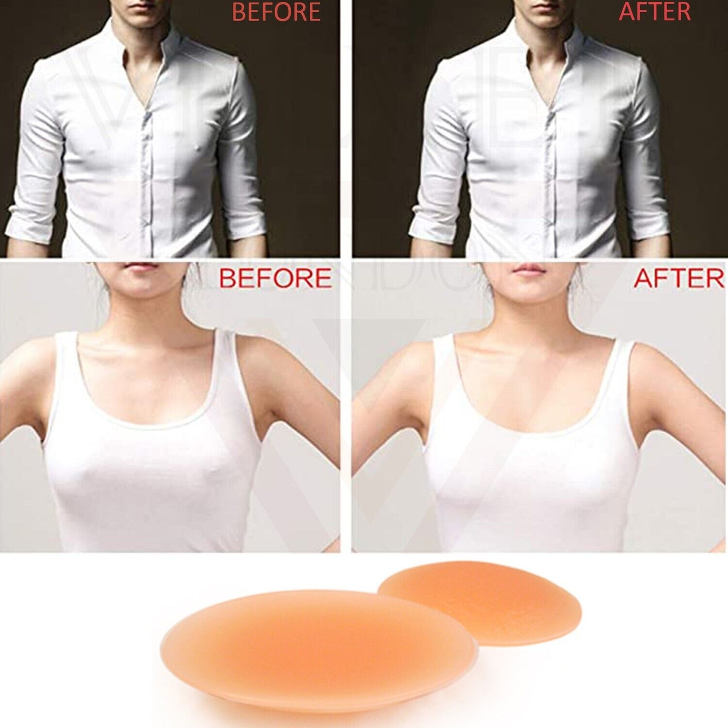 2 Pair Silicone Nipple Covers Invisible Bra Reusable Adhesive Nipple pads pastie