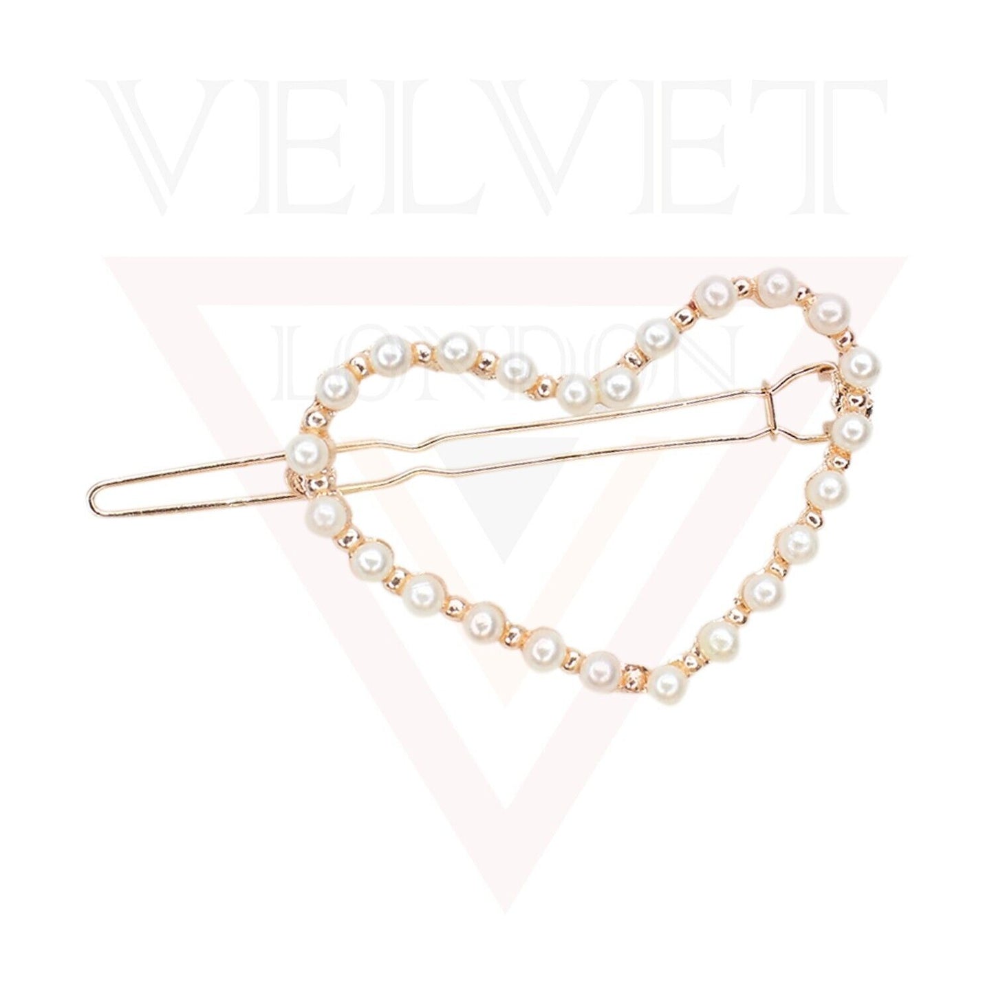 3x Metal Korean Style Hair Clips Pearl Hair Slide Snap Clips Hair Pins Barrette