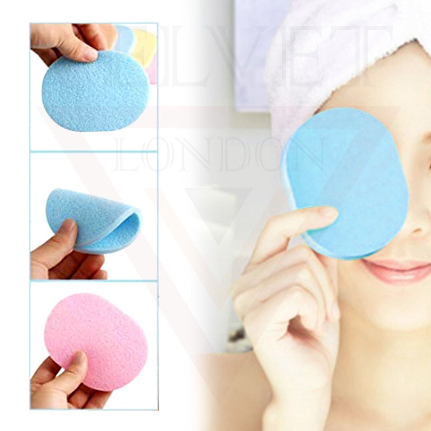 6 Pcs Sponge Pads Cleansing Face Wash Sponges for Facial Face Makeup Remover