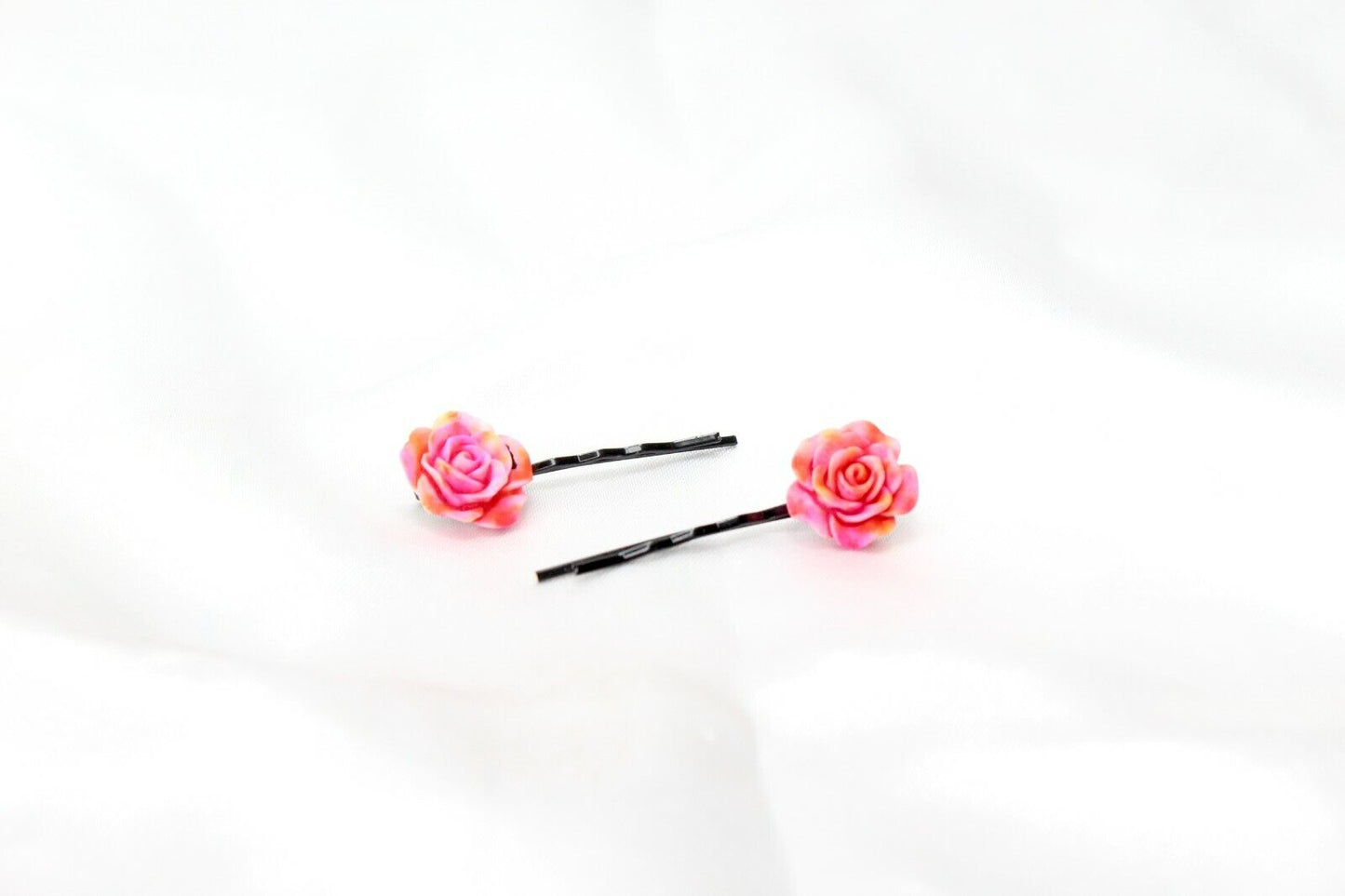 20x Hair Pins Colorful Rose Flower Bobby Pins Hair Clips Metal Grips Slide Pins