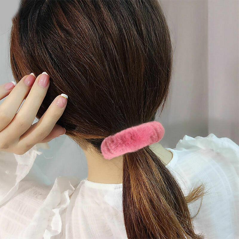 12x Plush Hair Scrunchies Faux Fur Hair Tie Rope Elastic Hair Band Bobbles UK