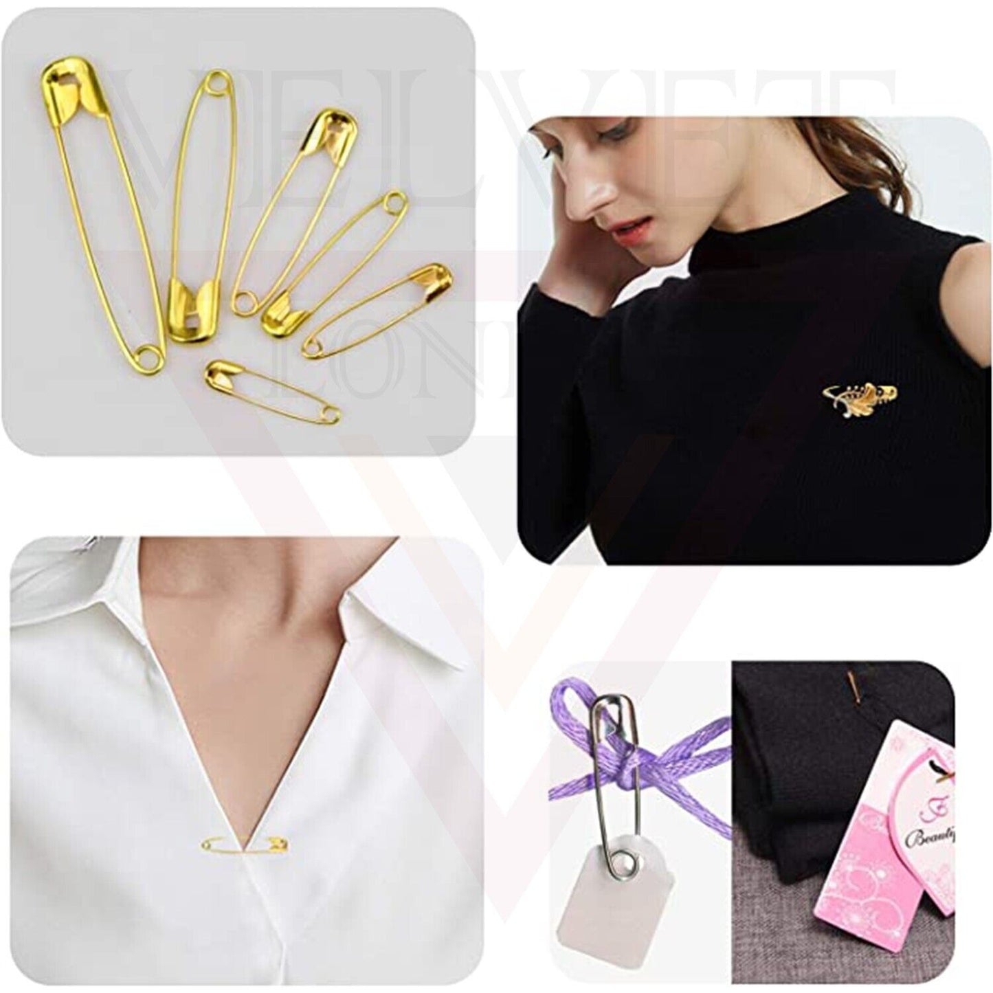 50Pcs Golden Safety Pins Craft Sewing Art Craft Sewing and Jewellery Making 4CM