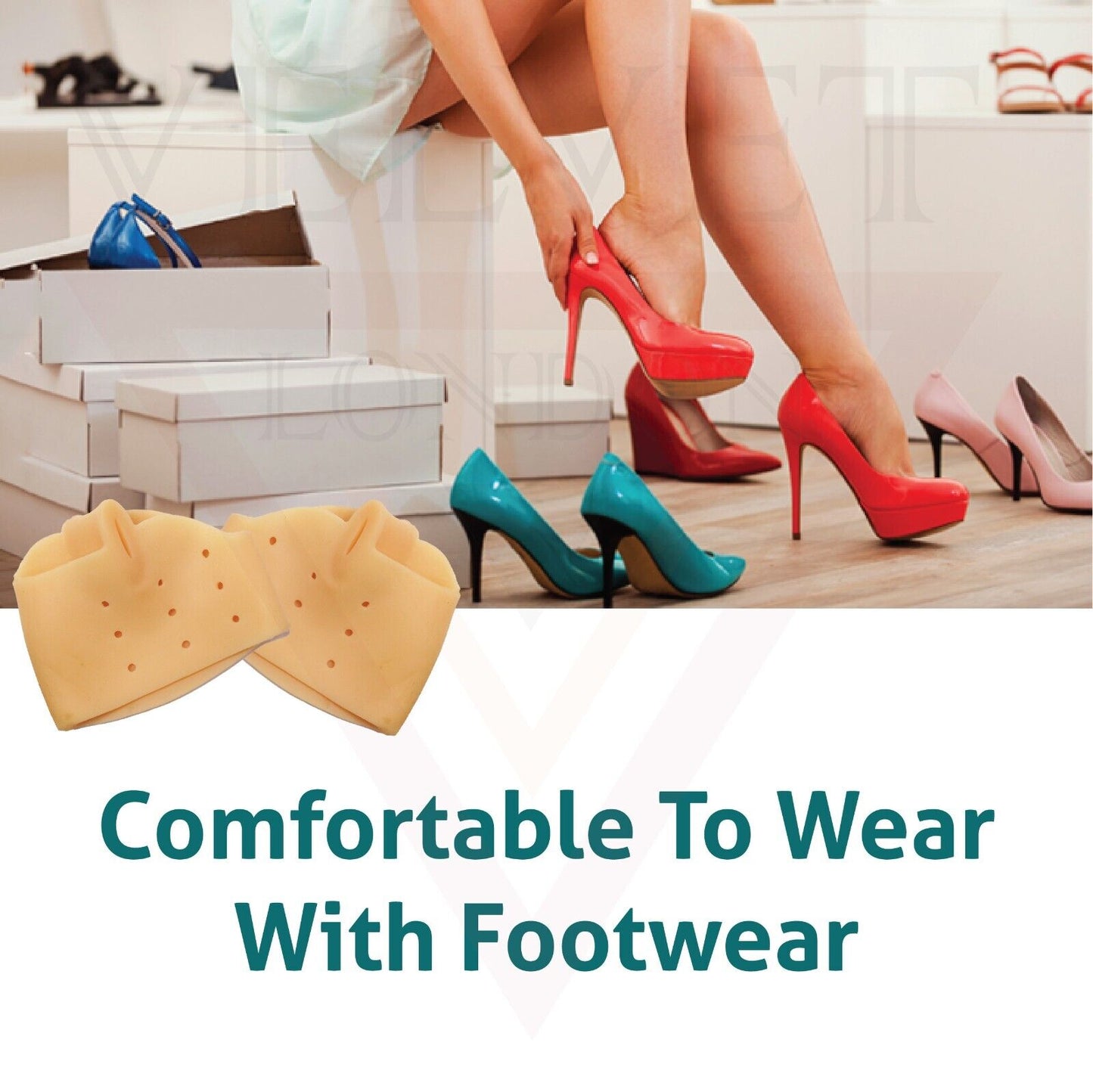 Forefoot Support Gel Metatarsal Sore Ball of Foot Pain Cushions Pads Insoles uk
