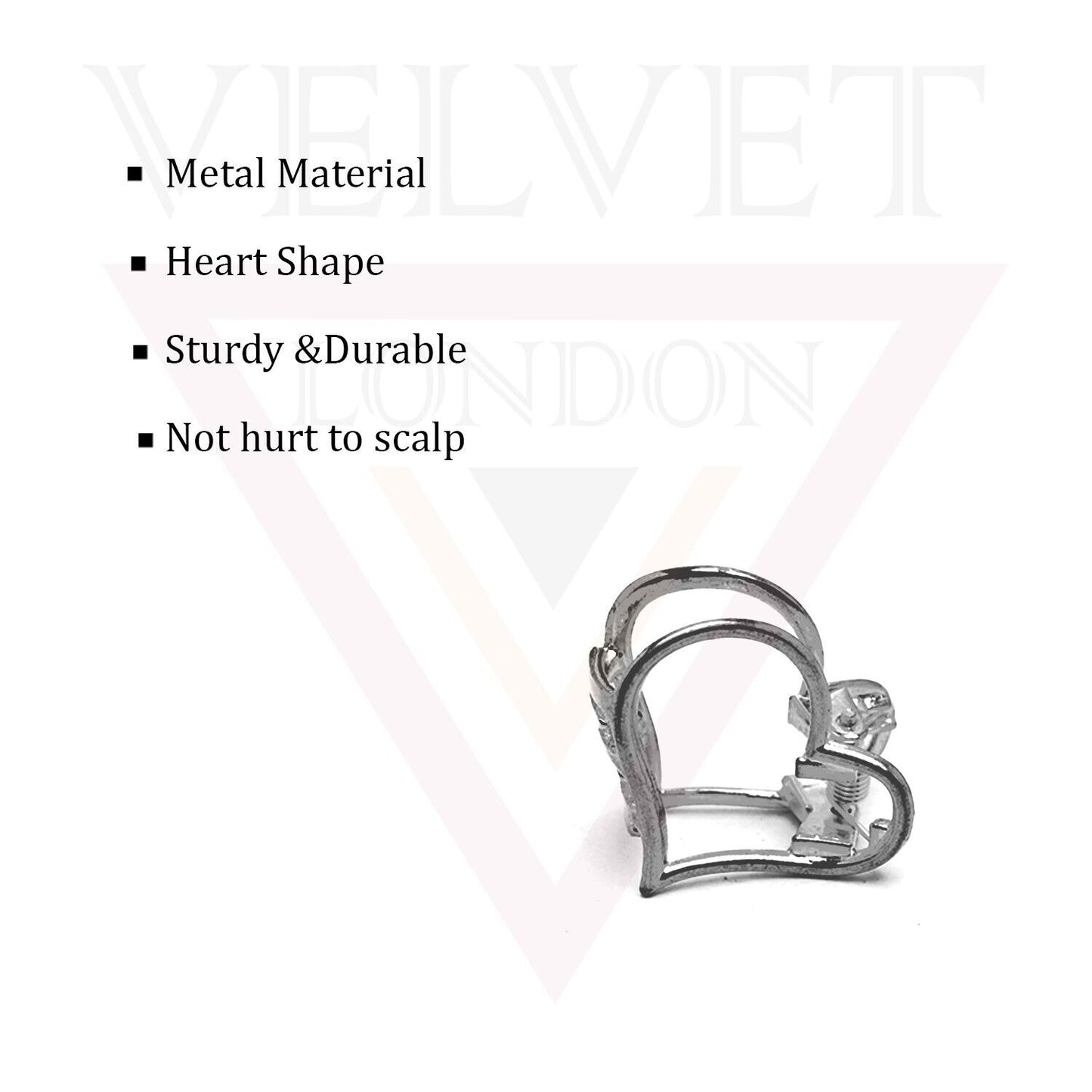 2x Metal Hair Claw Clips Small Heart Hair Clamp Barrette Heart Hairpins Barrette